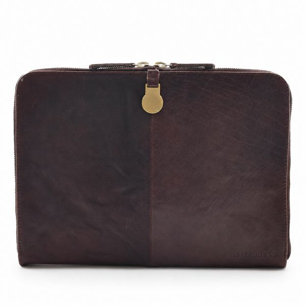 Greenville Brown Small Leather Portfolio Case – Vintage Buffalo Document Folio