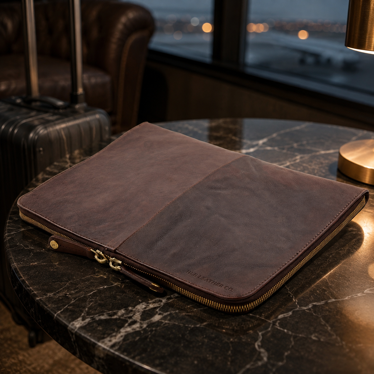 Greenville Brown Small Leather Portfolio Case – Vintage Buffalo Document Folio