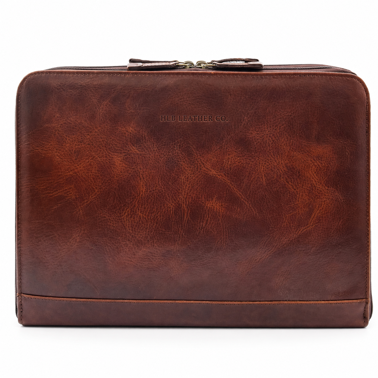 Cookbury Brown A4 Leather Portfolio Case – Dual Compartment Business Document Organizer