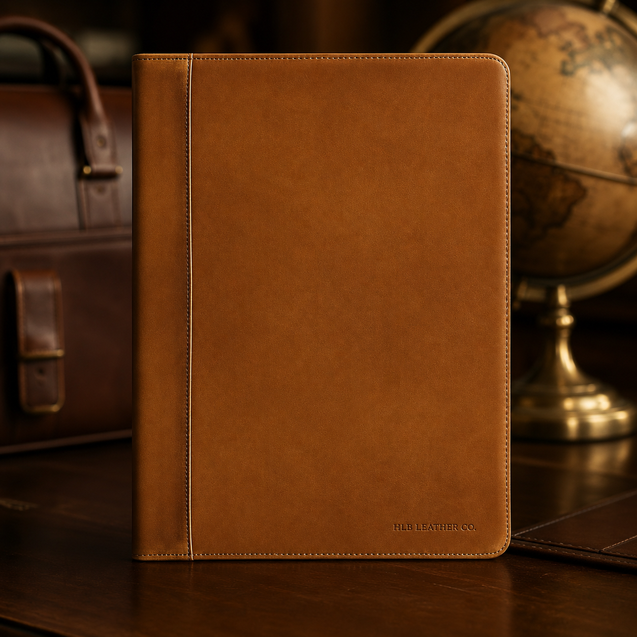 Brown A5 Genuine Leather Padfolio – Compact Business Writing Portfolio