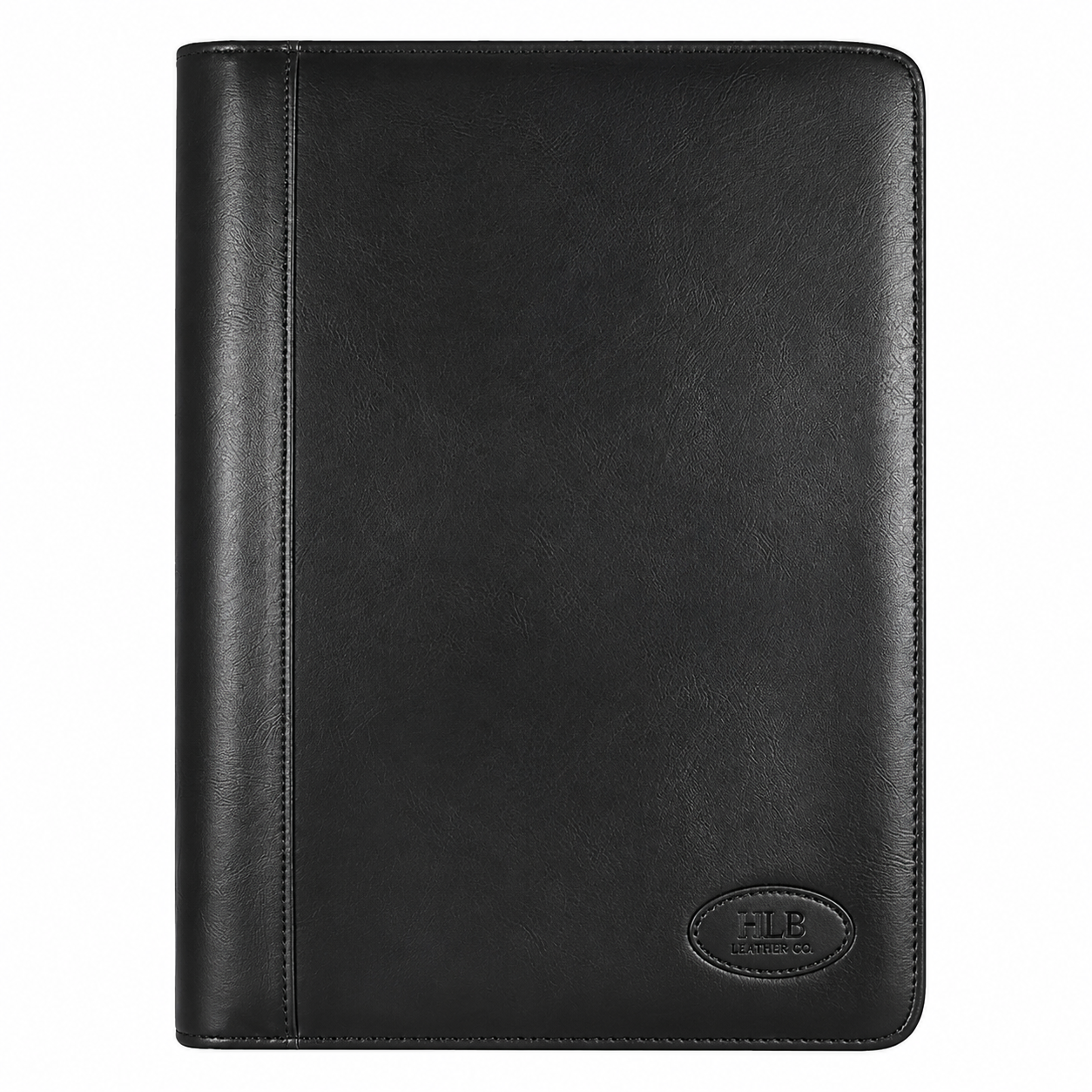 Black A5 Genuine Leather Padfolio – Compact Business Writing Portfolio