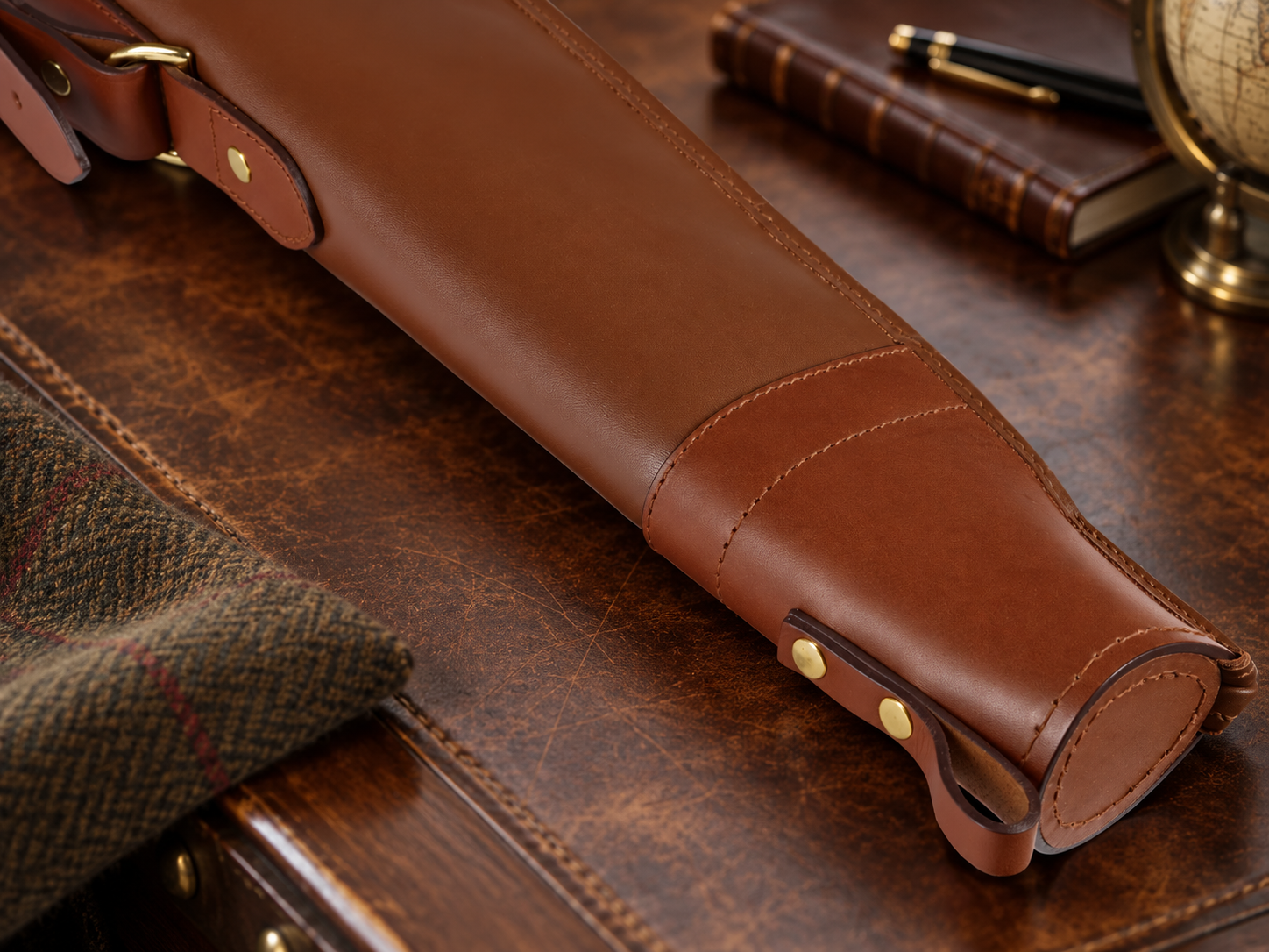 Byland Leather Shotgun Slip – Flap, Zip, Carry Handles & Shoulder Sling