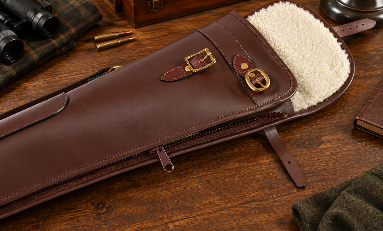 Byland Leather Shotgun Slip – Flap, Buckle & Full-Zip Gun Case