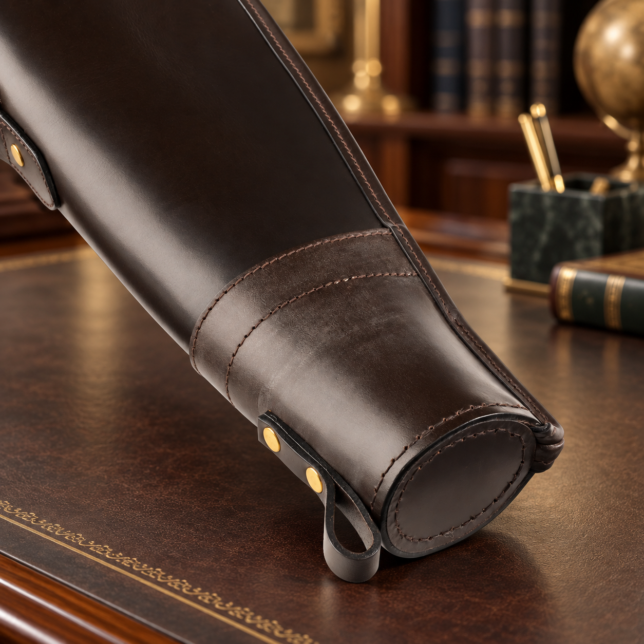 Malton Bridle Leather Rifle Slip – Bipod & Scope Gun Case with Flap and Zip