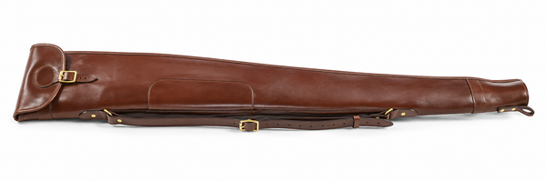 Malton English Bridle Leather Shotgun Slip – Flap, Buckle & Zip Gun Case