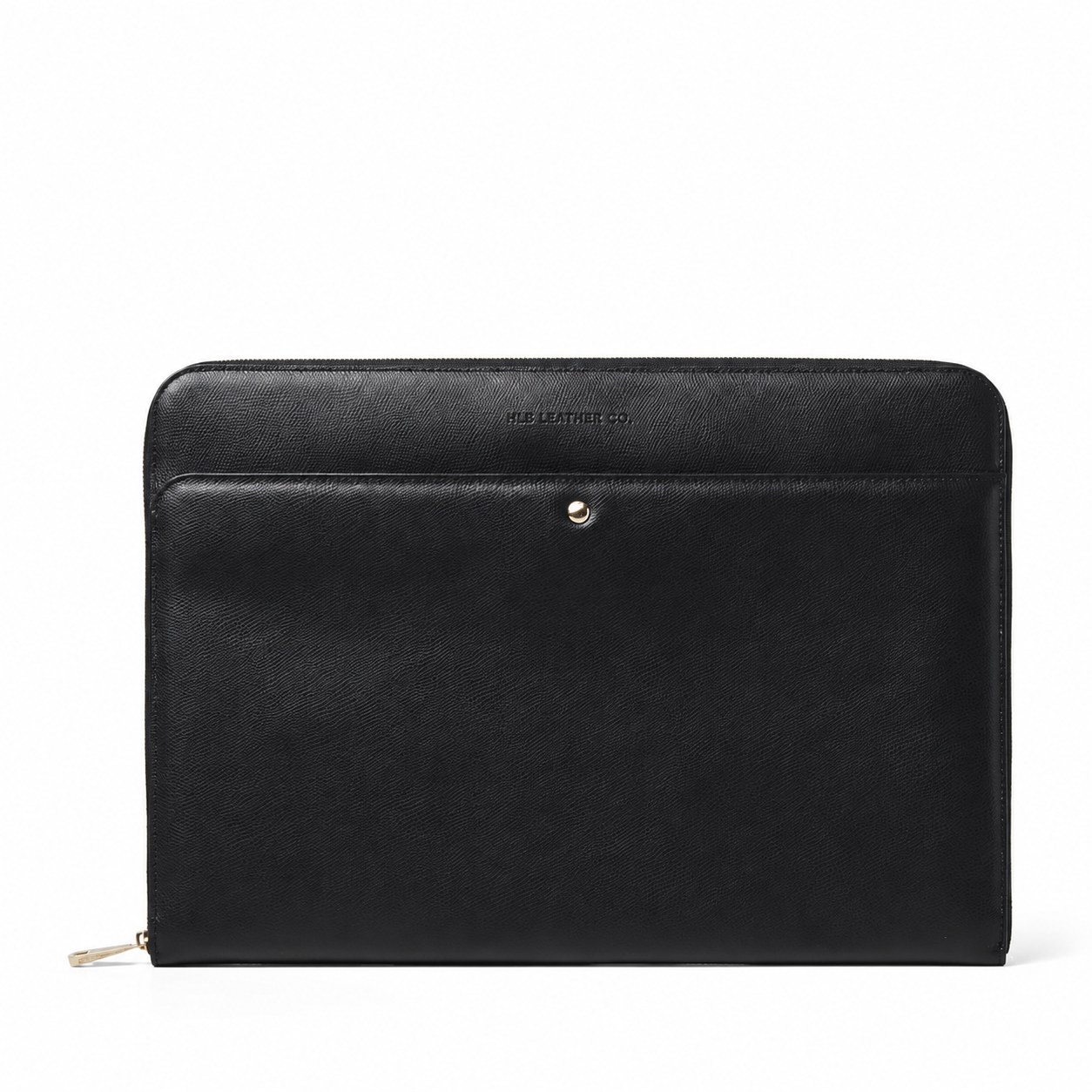 Black Soft Saffiano 16-Inch Leather Folio – Executive Laptop & Business Case