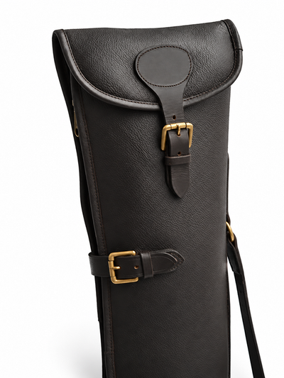 Havana Brown Grained Leather Shotgun Slip – Fleece-Lined Gun Case