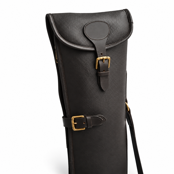Havana Brown Grained Leather Shotgun Slip – Fleece-Lined Gun Case