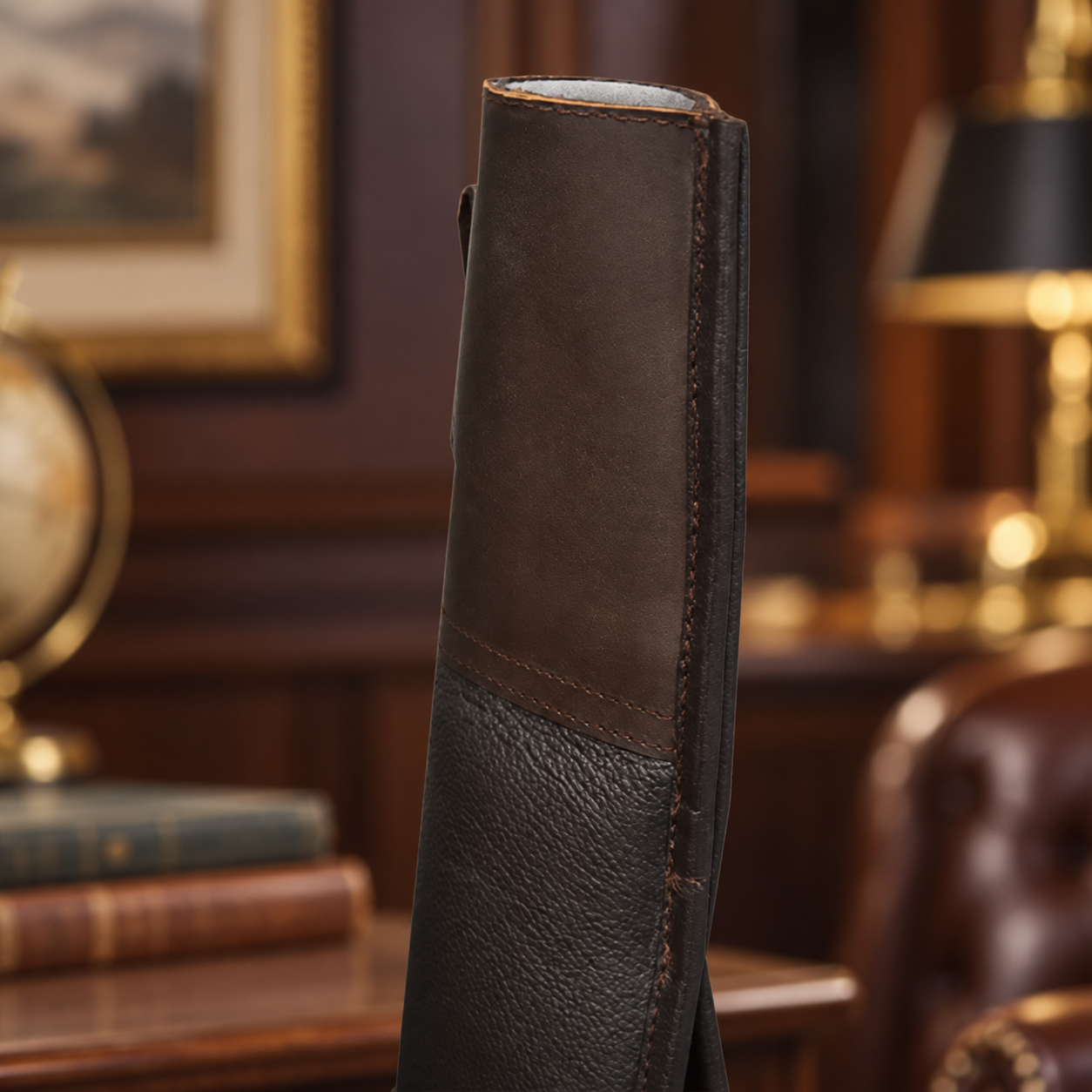 Havana Brown Grained Leather Shotgun Slip – Fleece-Lined Gun Case