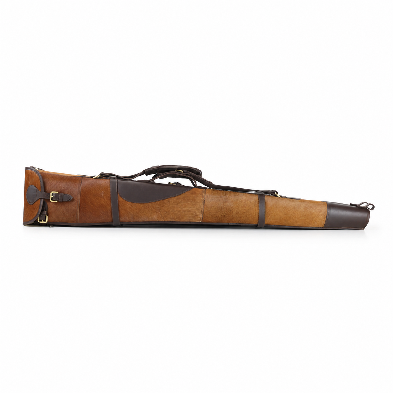 Cowhide & Leather Double Shotgun Slip – Buckle, Flap & Zip Gun Case