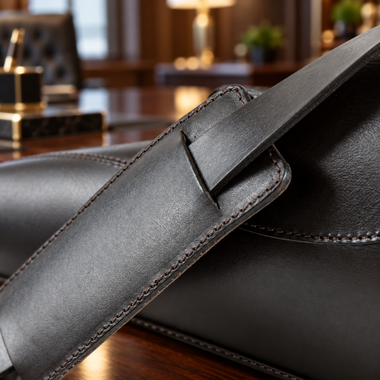 Dark Brown Leather Shotgun Slip – Buckle, Flap & Zip Gun Case up to 30"