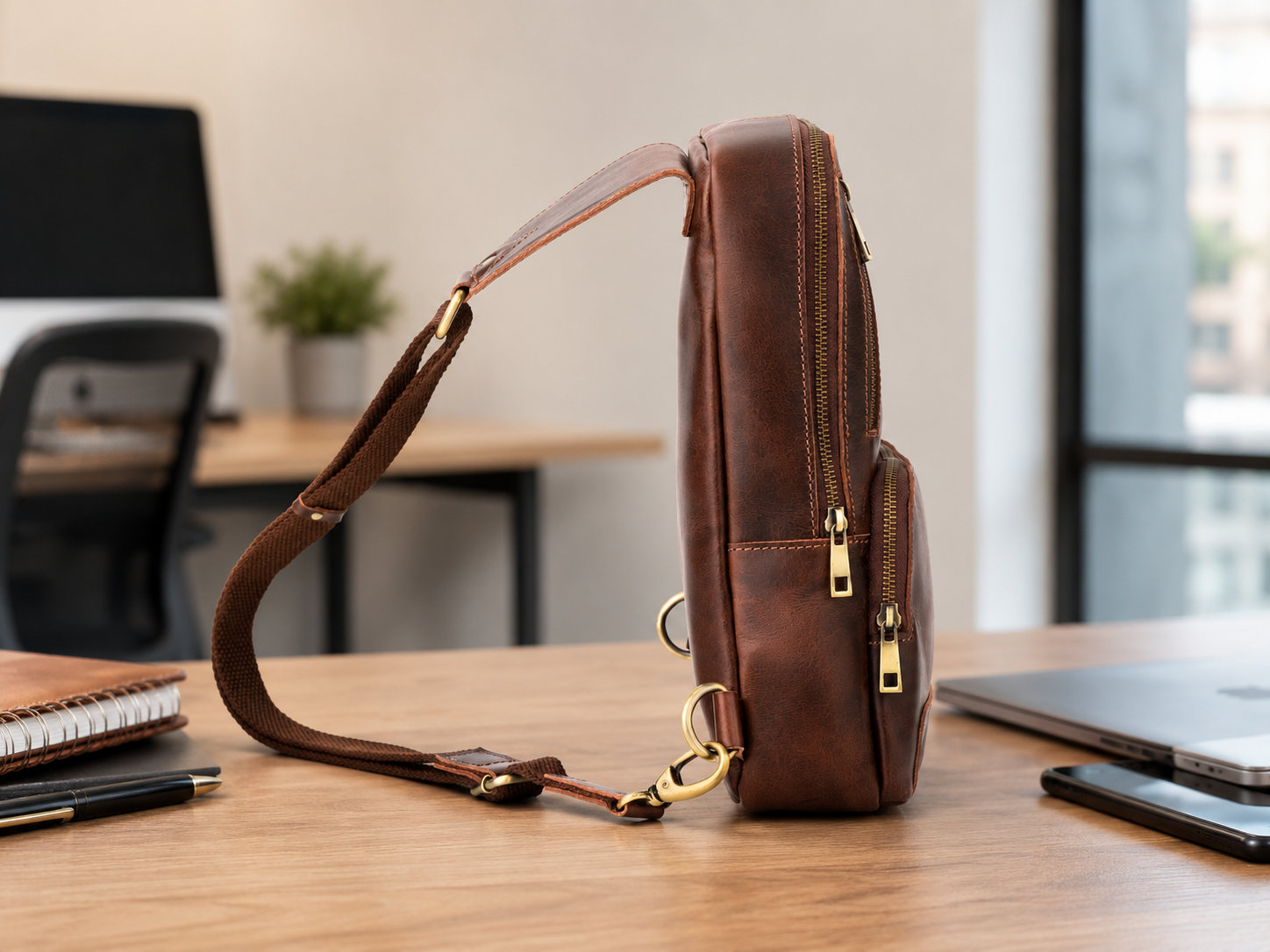 Daily Vintage Buffalo Leather Sling Bag
