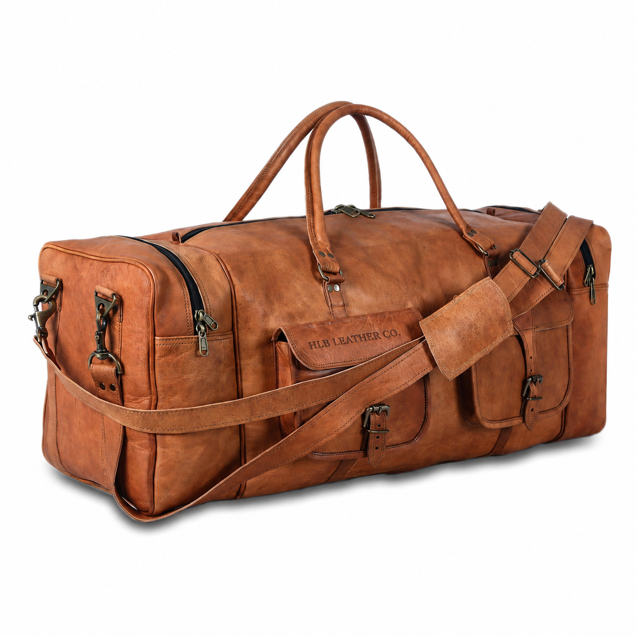 Leather Duffel Bag 30 inch Large Travel Bag Gym Sports Overnight Weekender Bag by Komal s Passion Leather
