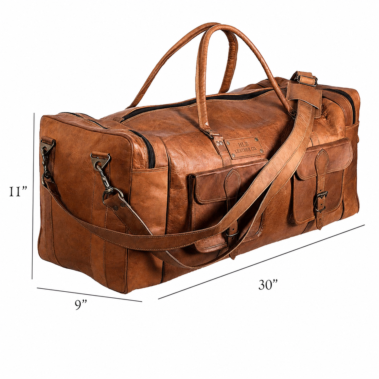 Leather Duffel Bag 30 inch Large Travel Bag Gym Sports Overnight Weekender Bag by Komal s Passion Leather