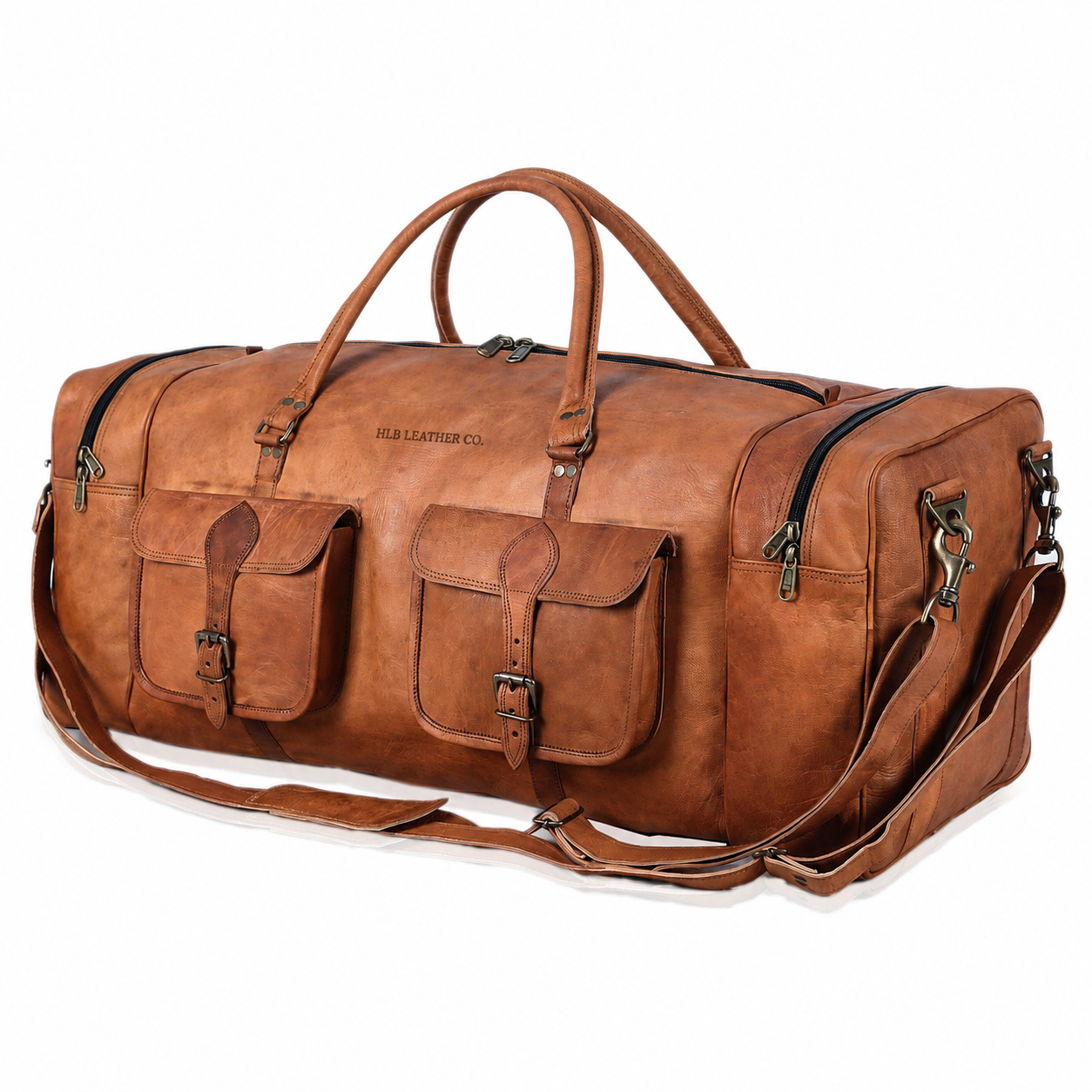 Leather Duffel Bag 30 inch Large Travel Bag Gym Sports Overnight Weekender Bag by Komal s Passion Leather