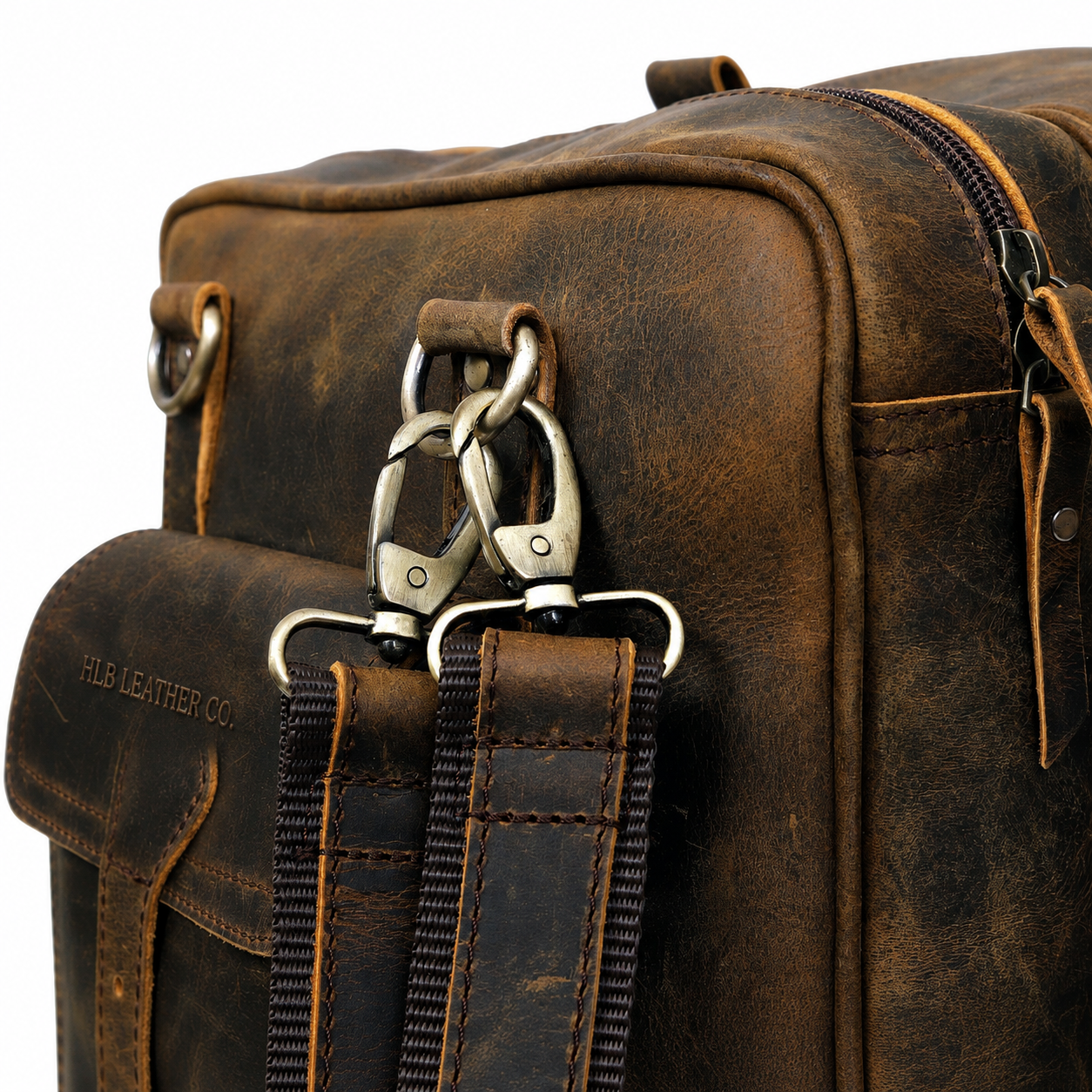 New Jersey Leather Duffel Bag - Vintage Brown