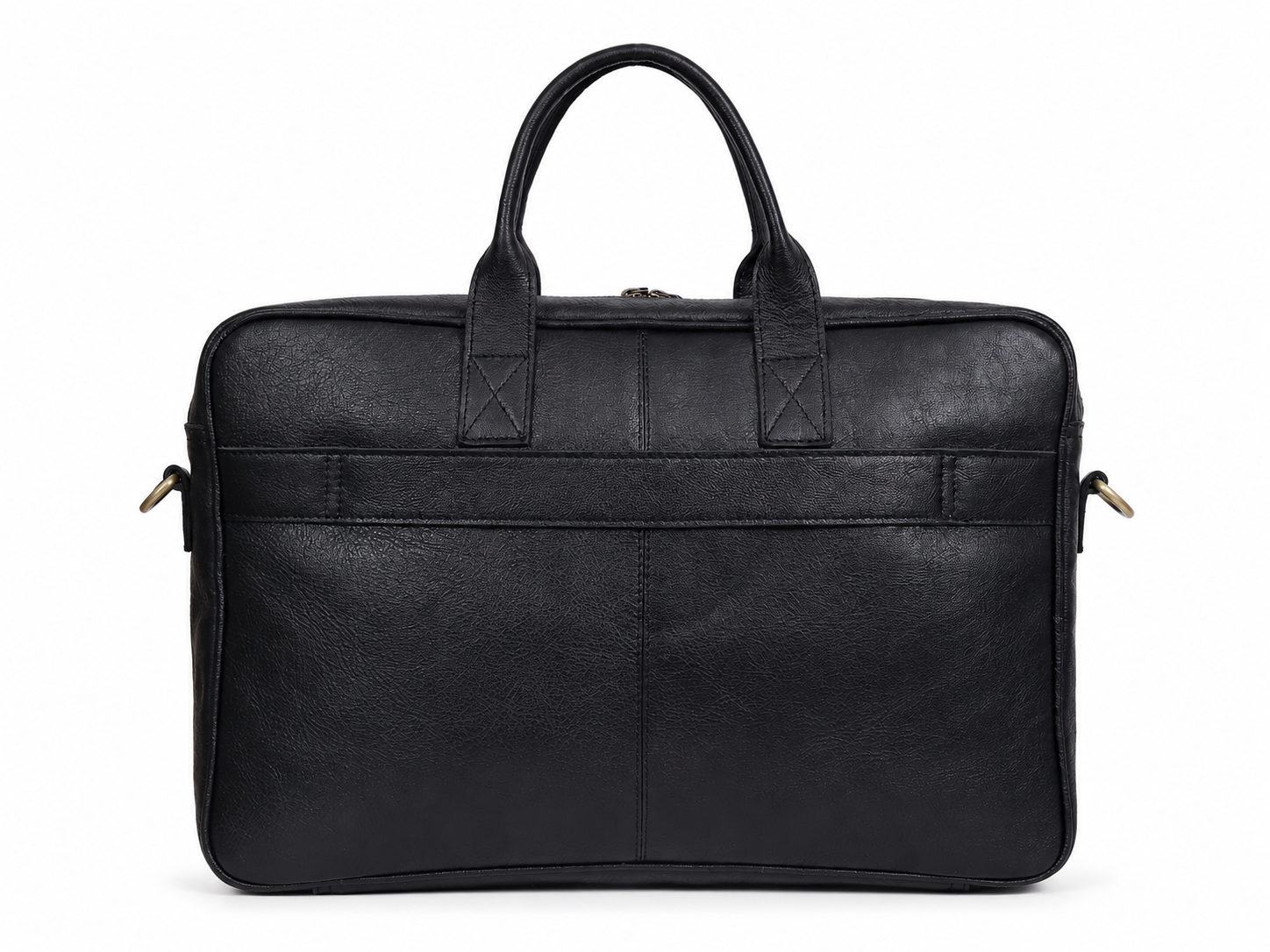 Austin Laptop Leather Briefcase - Black