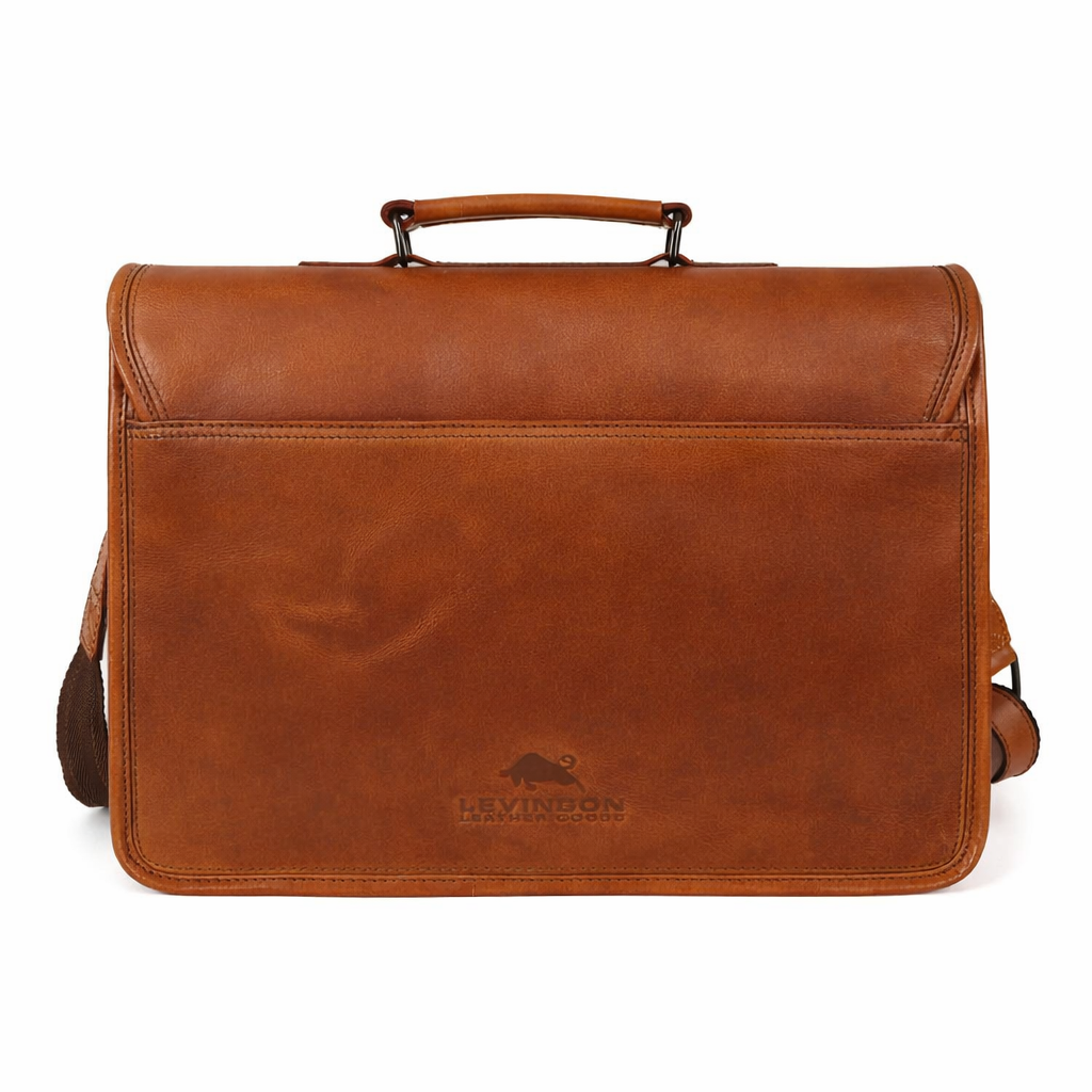 Parker Tan Leather Messenger Bag for Men