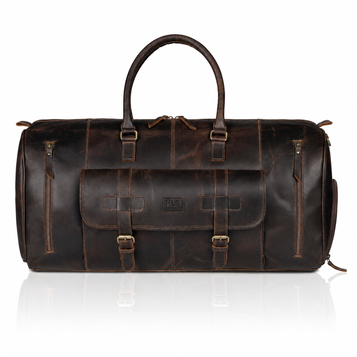 Denali Brown Shoe Leather Duffle Bag for Men