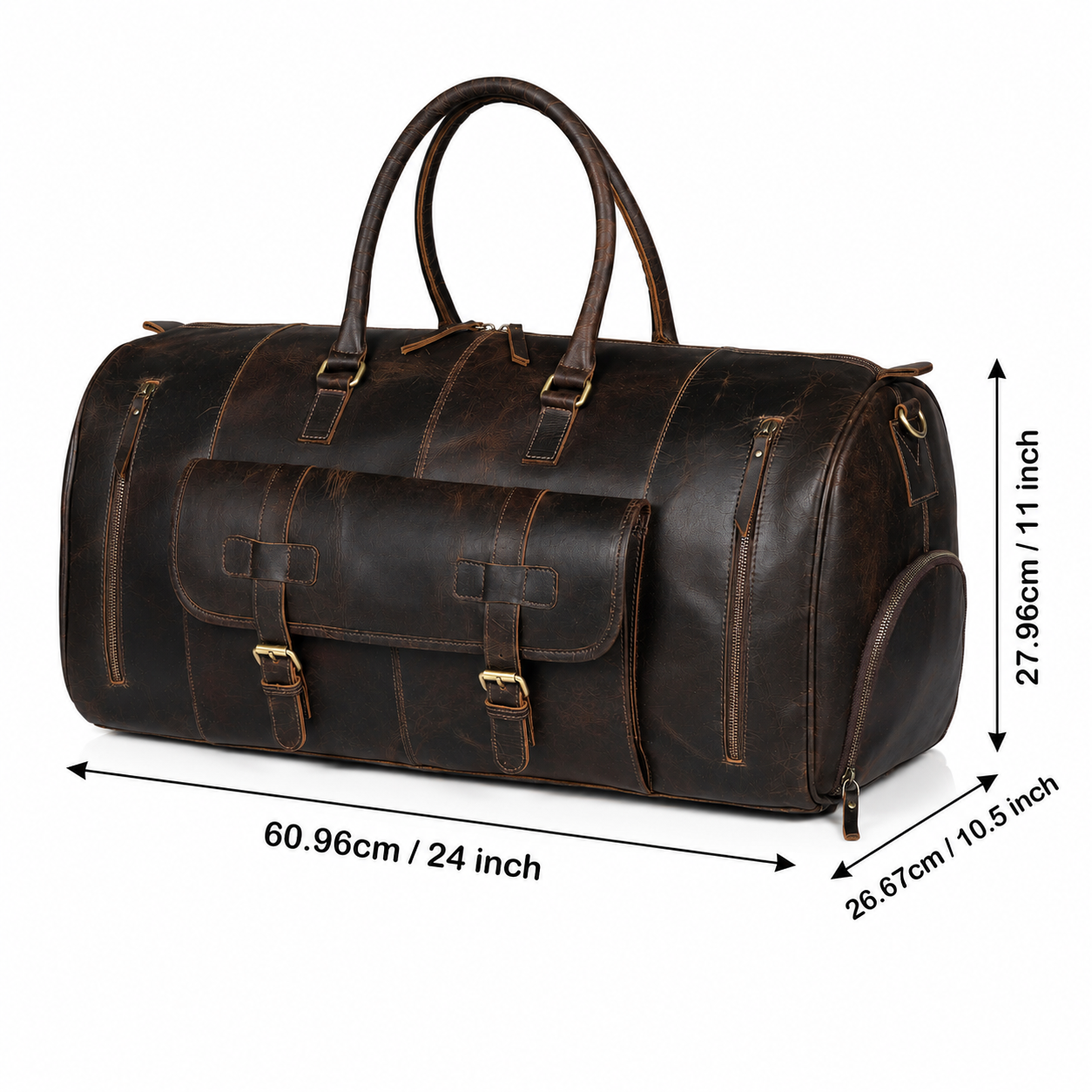 Denali Brown Shoe Leather Duffle Bag for Men