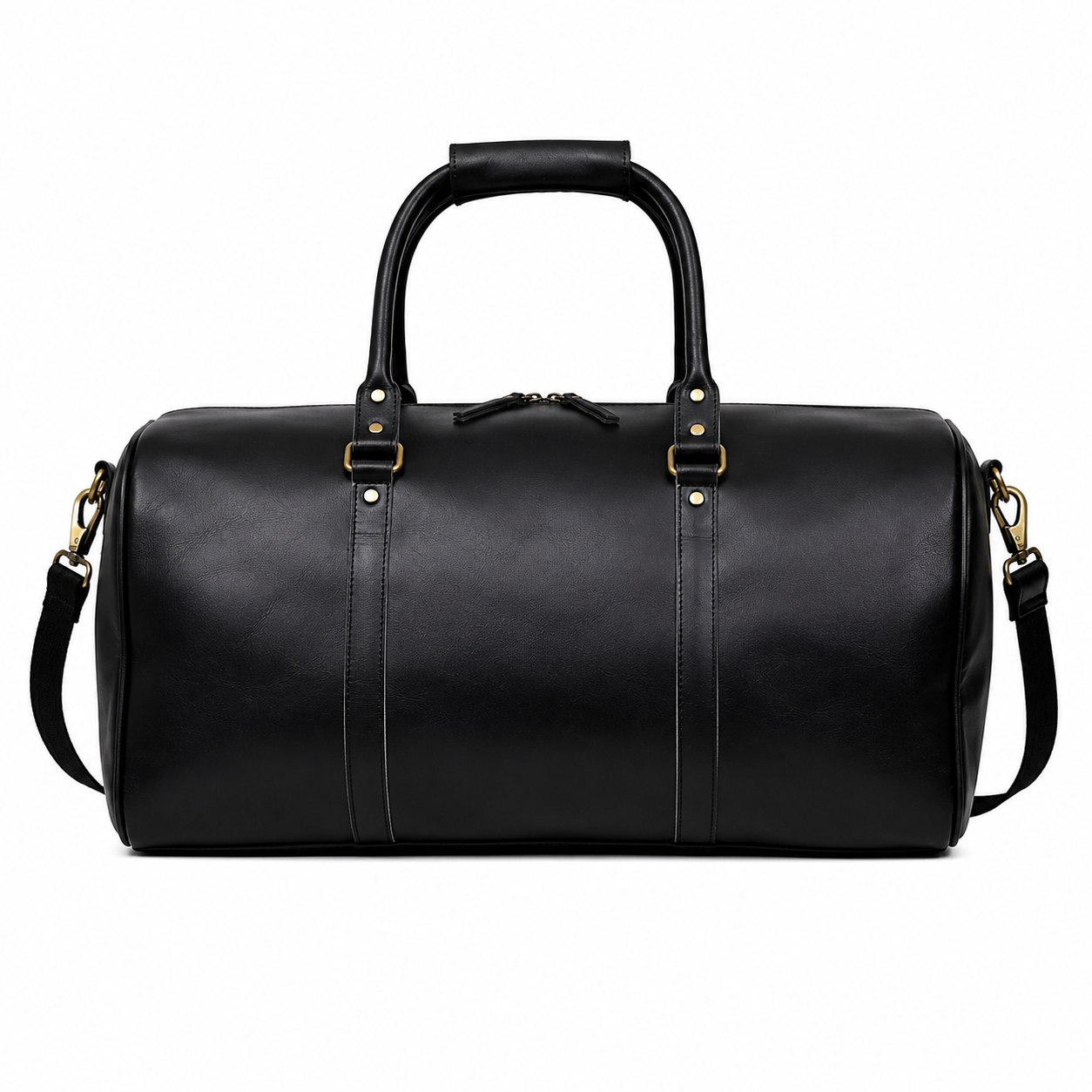 John Leather Duffel Bag - Black