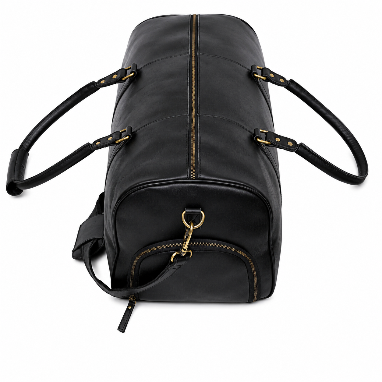 John Leather Duffel Bag - Black