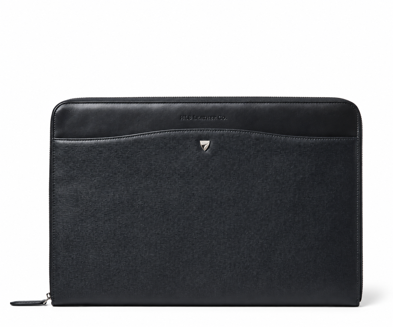 Black Saffiano 16-Inch Leather Laptop Folio Case – Executive Business Sleeve