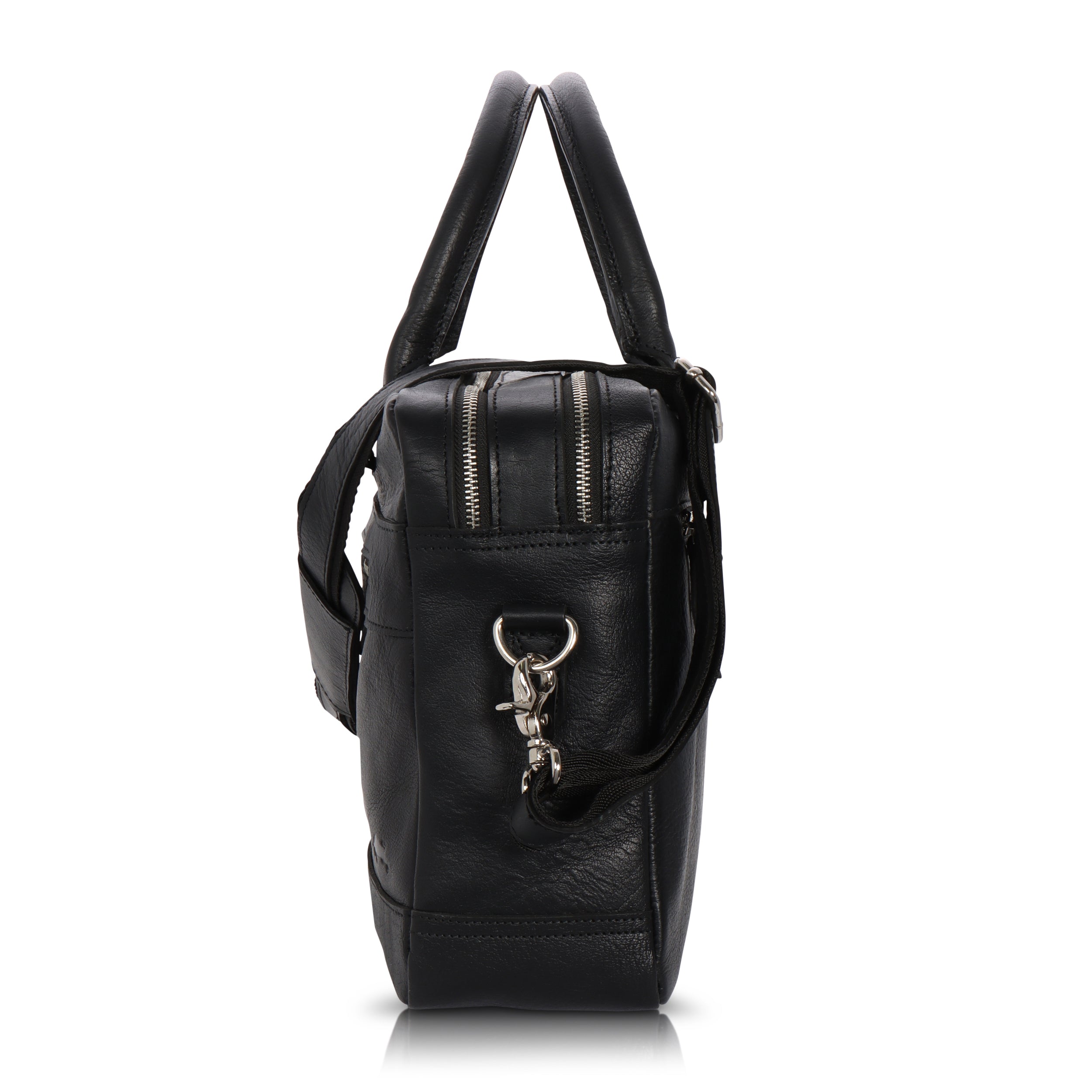 Black Leather Briefcase for Men
