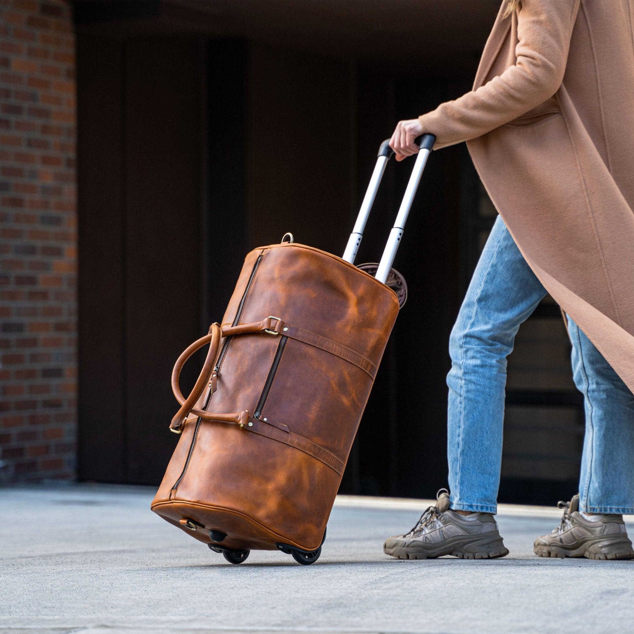 Leather Duffel Travel Bag