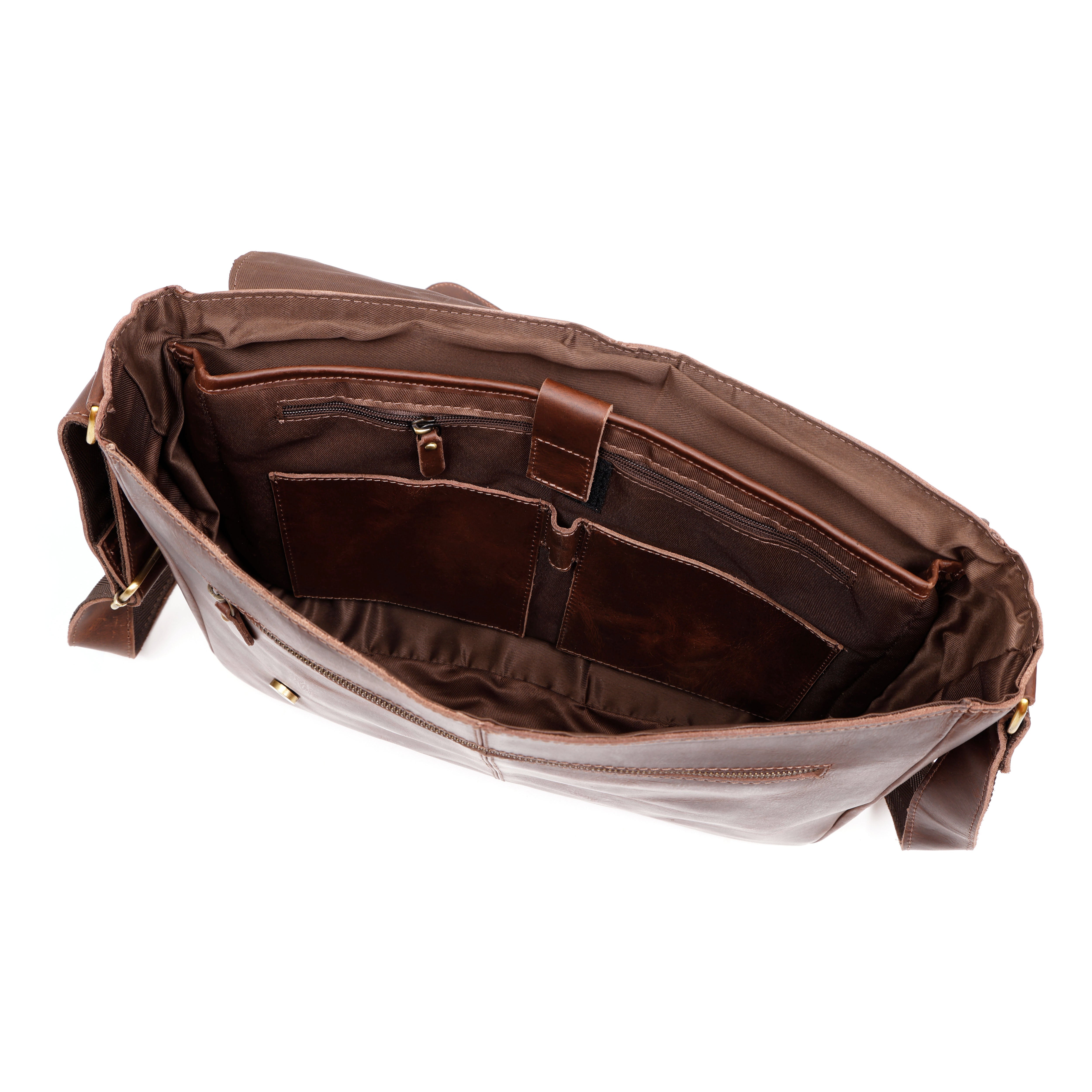 Opal Full-Grain Buffalo Leather Messenger Bag – Handmade Work & Travel Satchel