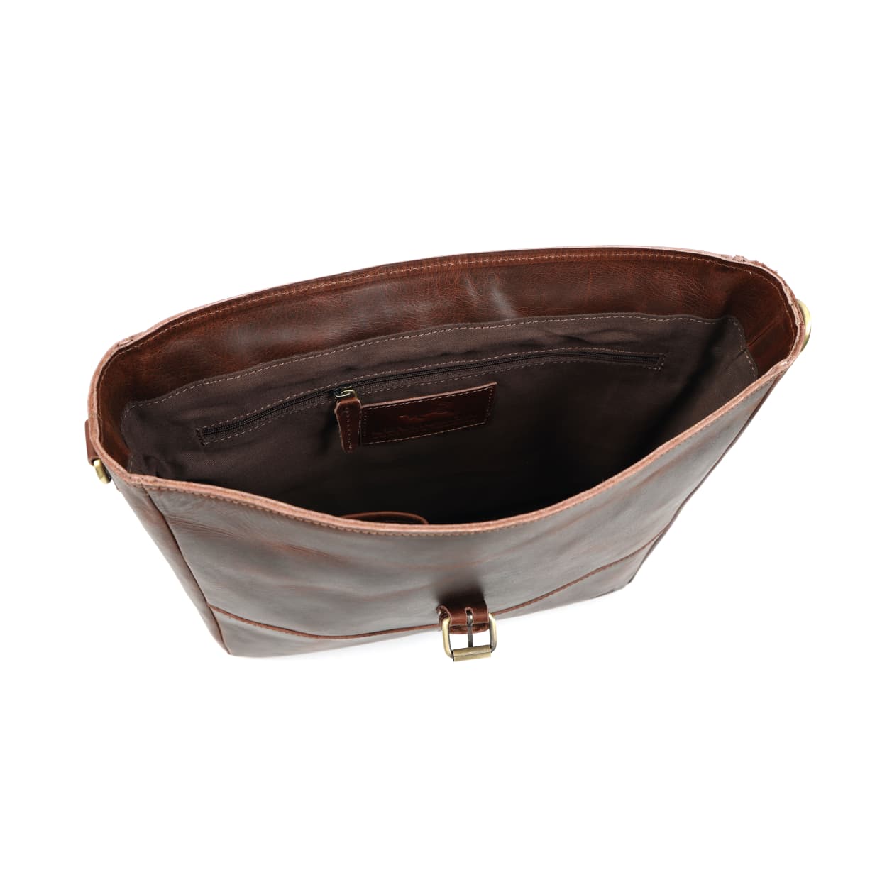 Eagle Full-Grain Buffalo Leather Messenger Bag – Handmade Brown Work Satchel