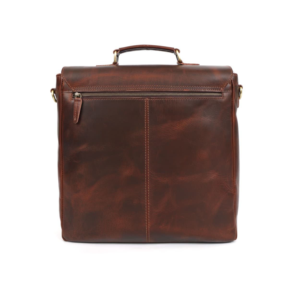 Eagle Full-Grain Buffalo Leather Messenger Bag – Handmade Brown Work Satchel