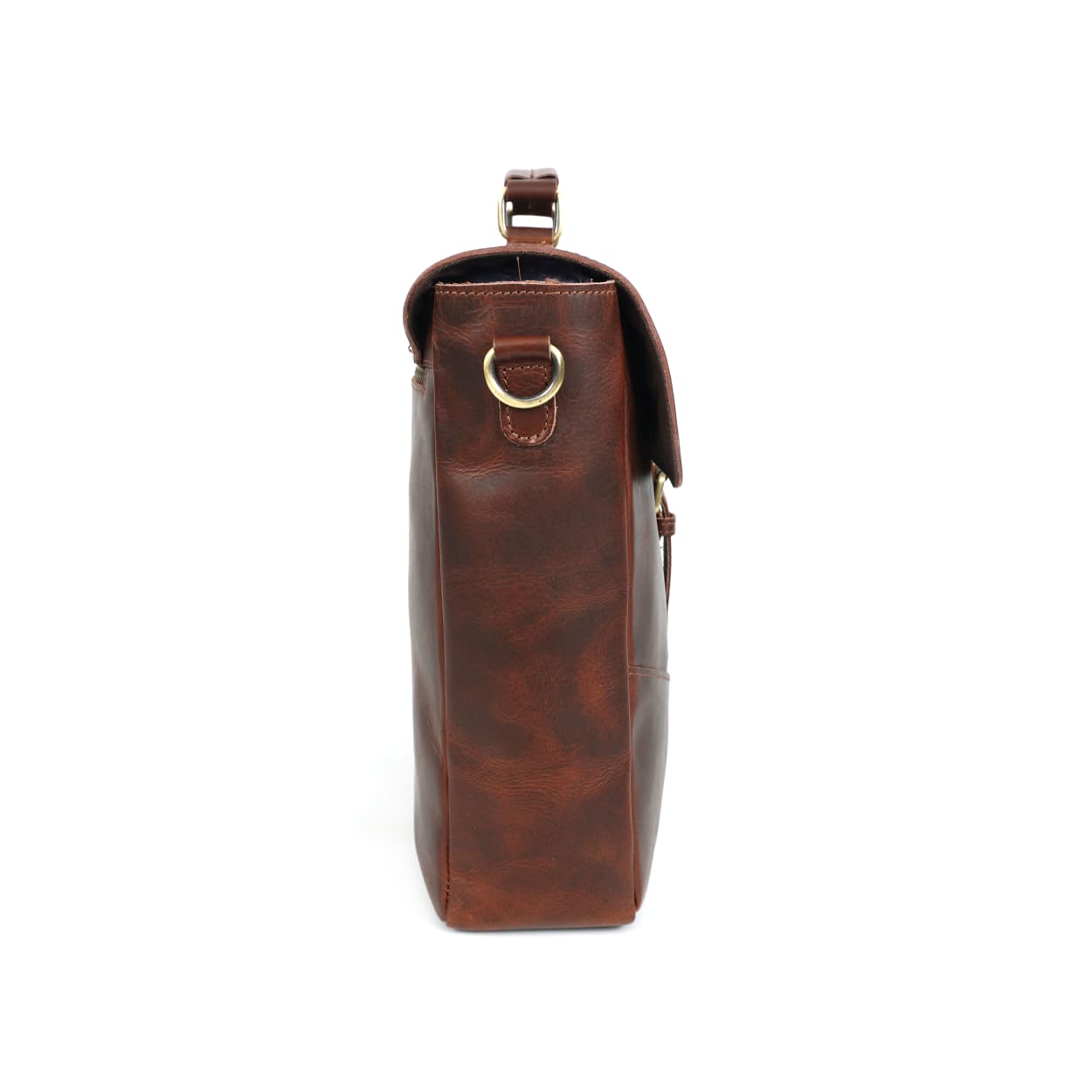 Eagle Full-Grain Buffalo Leather Messenger Bag – Handmade Brown Work Satchel
