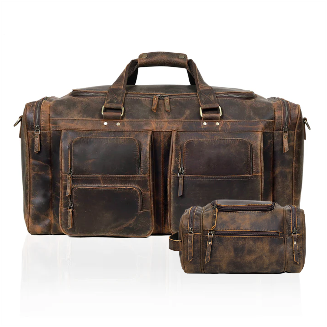 Farm Premium Buffalo Leather Duffle Combo