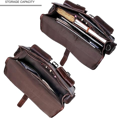 Full-Grain Leather Laptop Messenger Bag