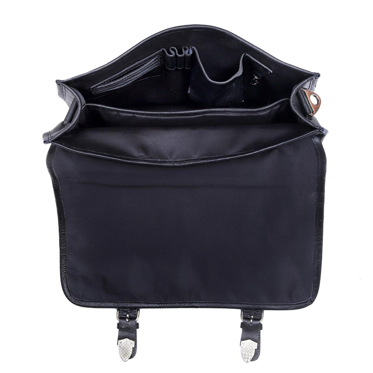Black Buffalo Leather Messenger Bag