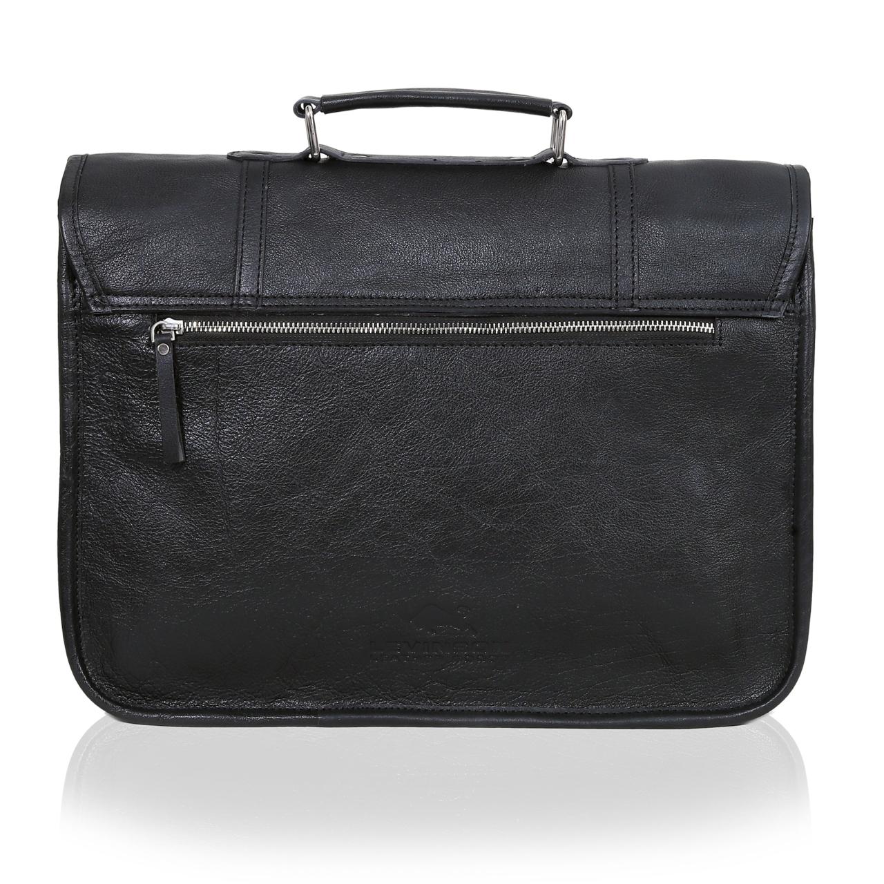 Black Buffalo Leather Messenger Bag