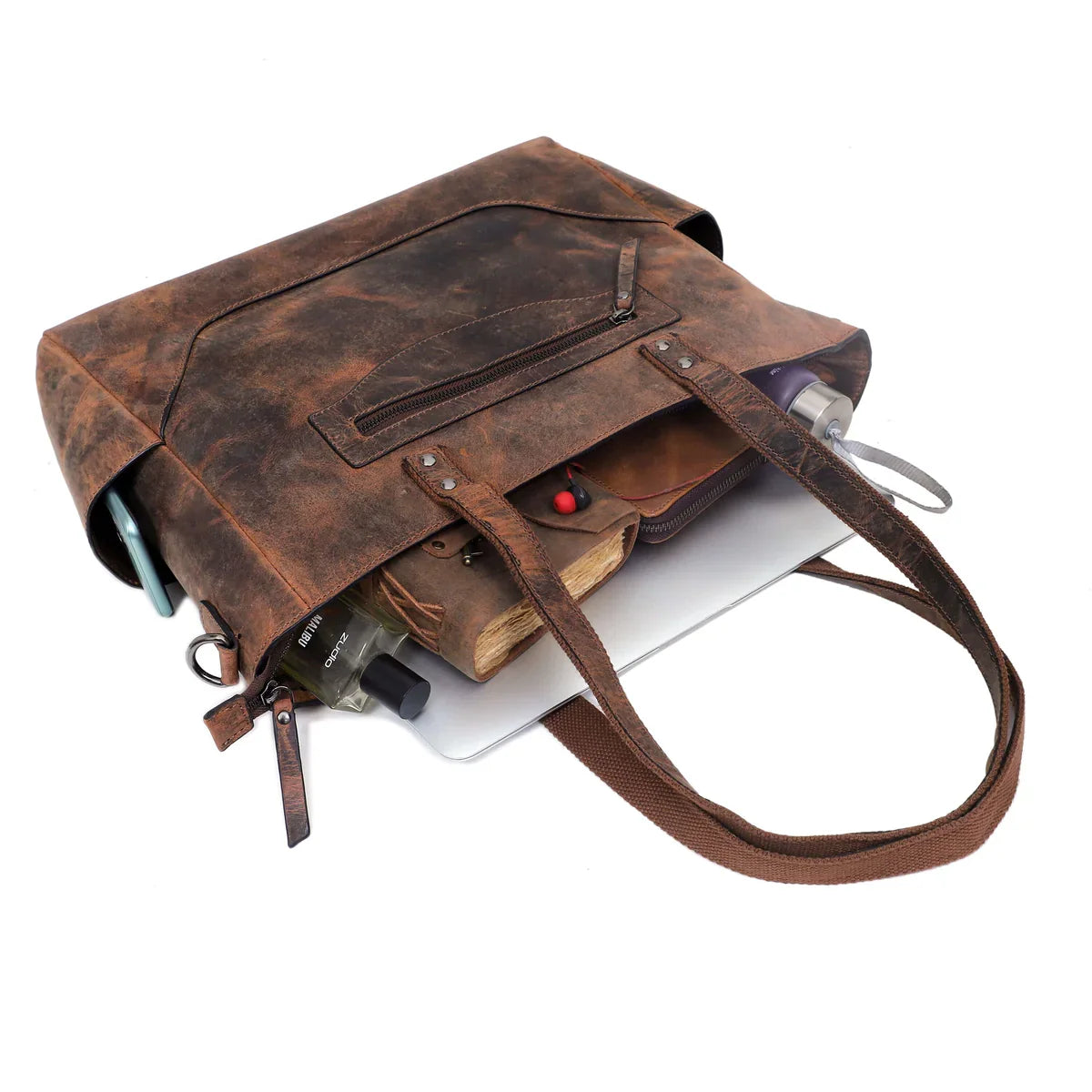 Portland Buffalo Leather Almost Perfect Tote Bag - Vintage Brown