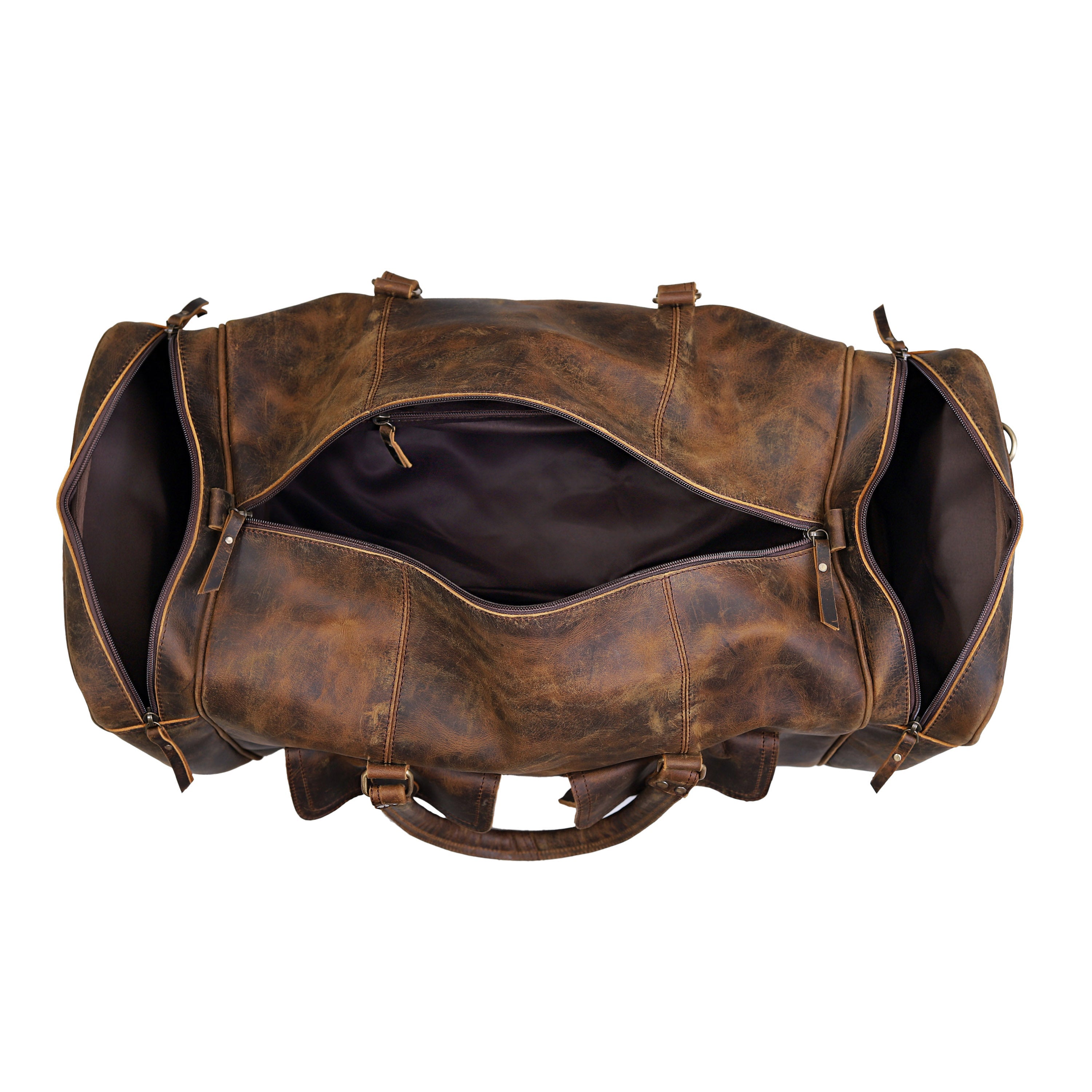 New Jersey Leather Duffel Bag - Vintage Brown