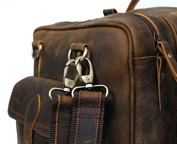 New Jersey Leather Duffel Bag - Vintage Brown