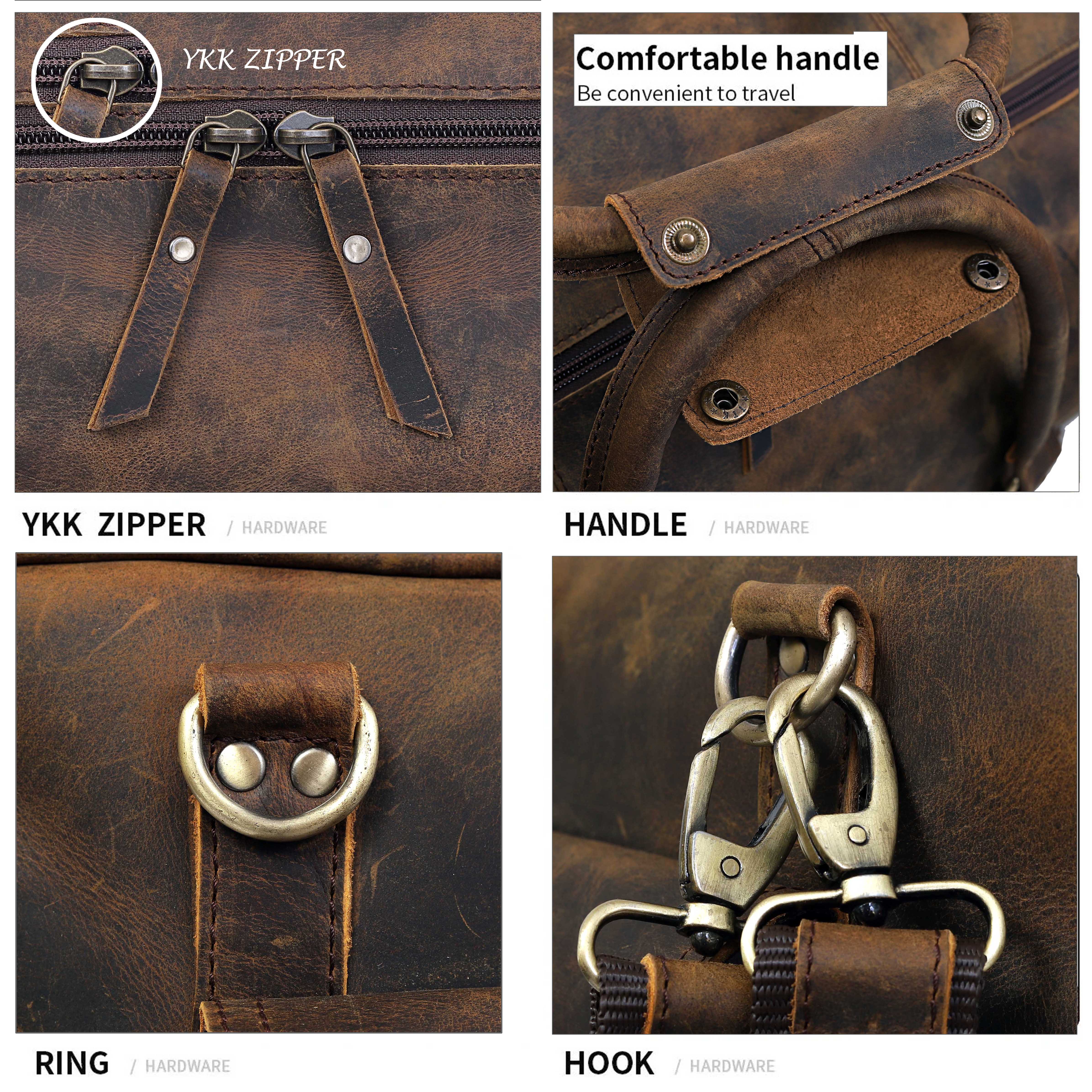 New Jersey Leather Duffel Bag - Vintage Brown