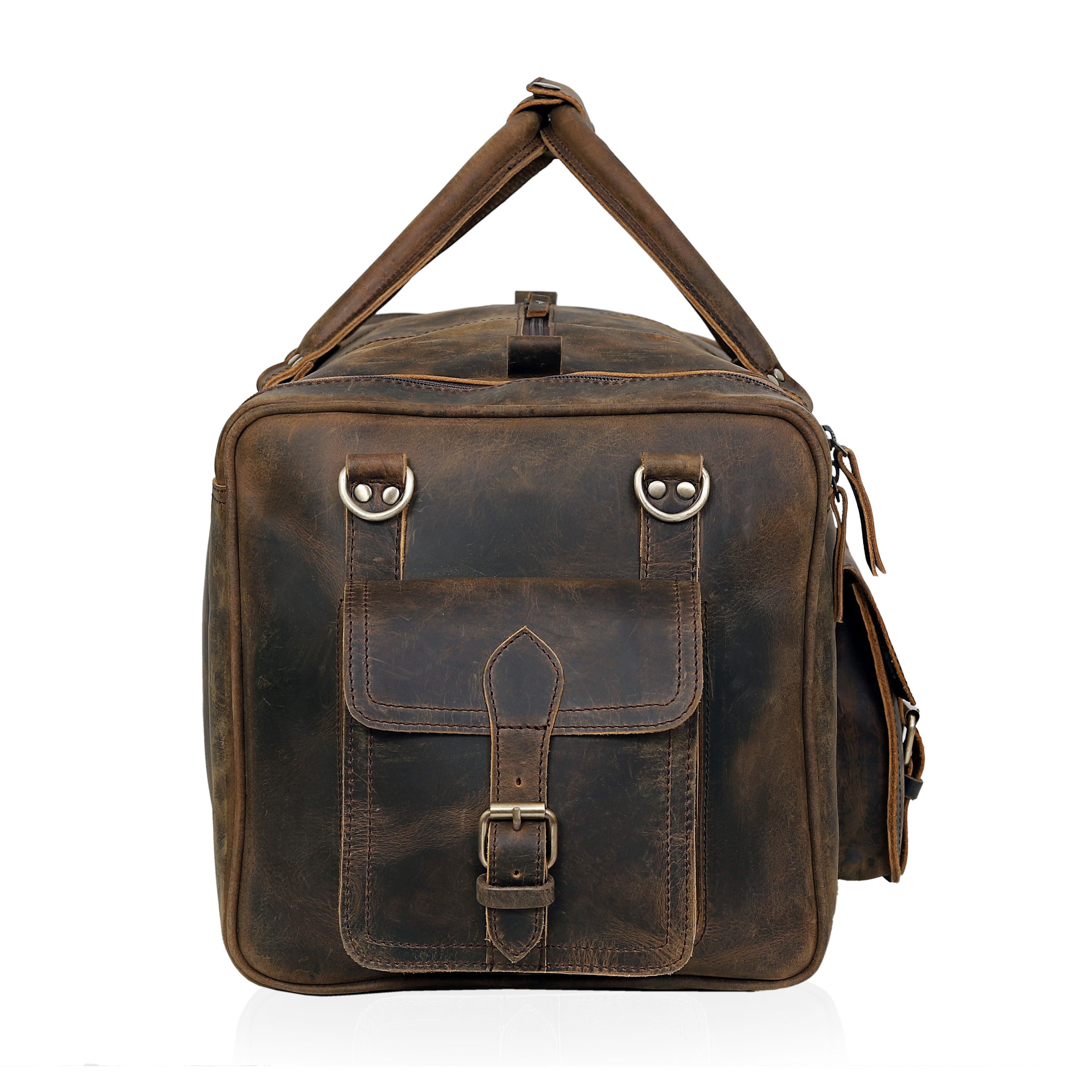 New Jersey Leather Duffel Bag - Vintage Brown