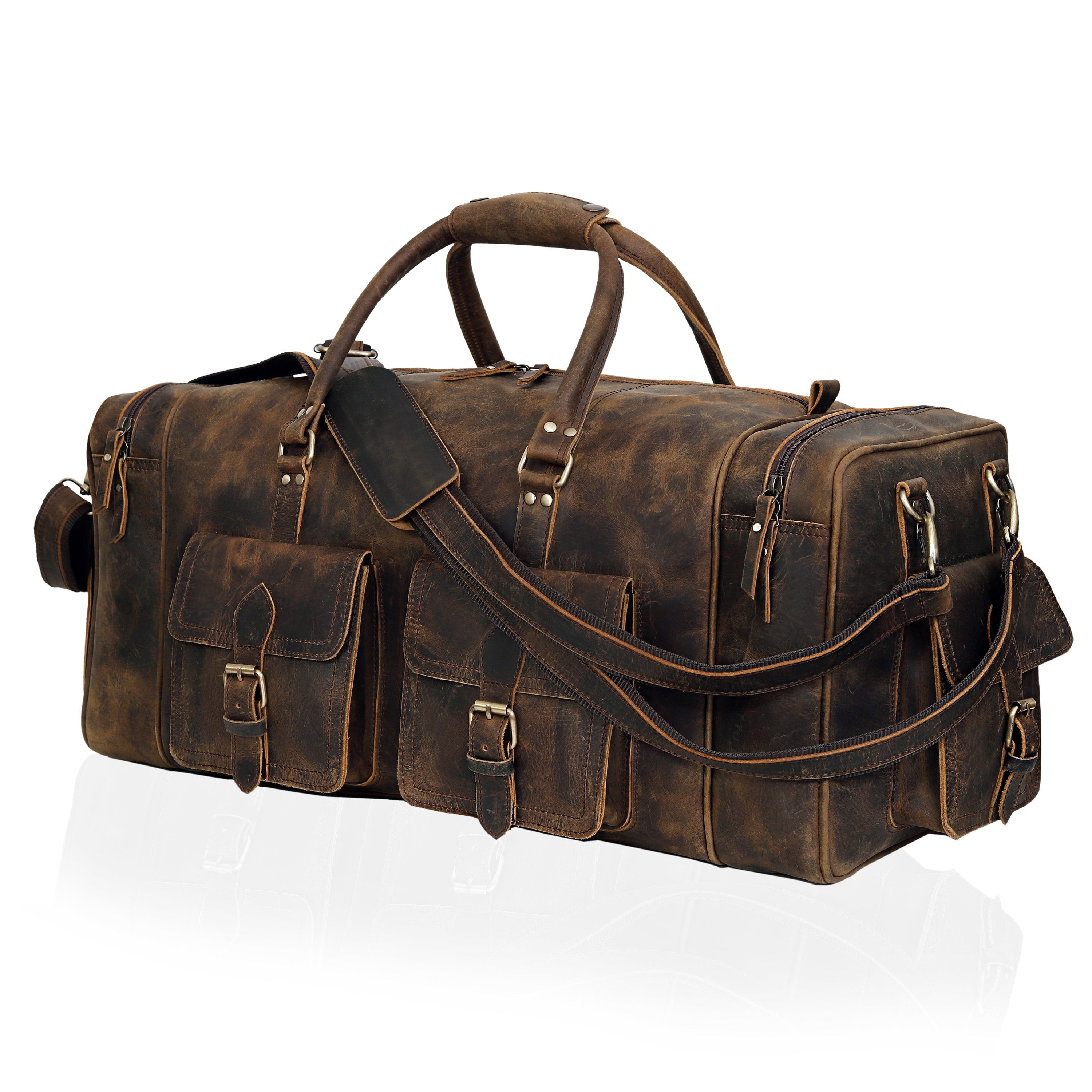 New Jersey Leather Duffel Bag - Vintage Brown
