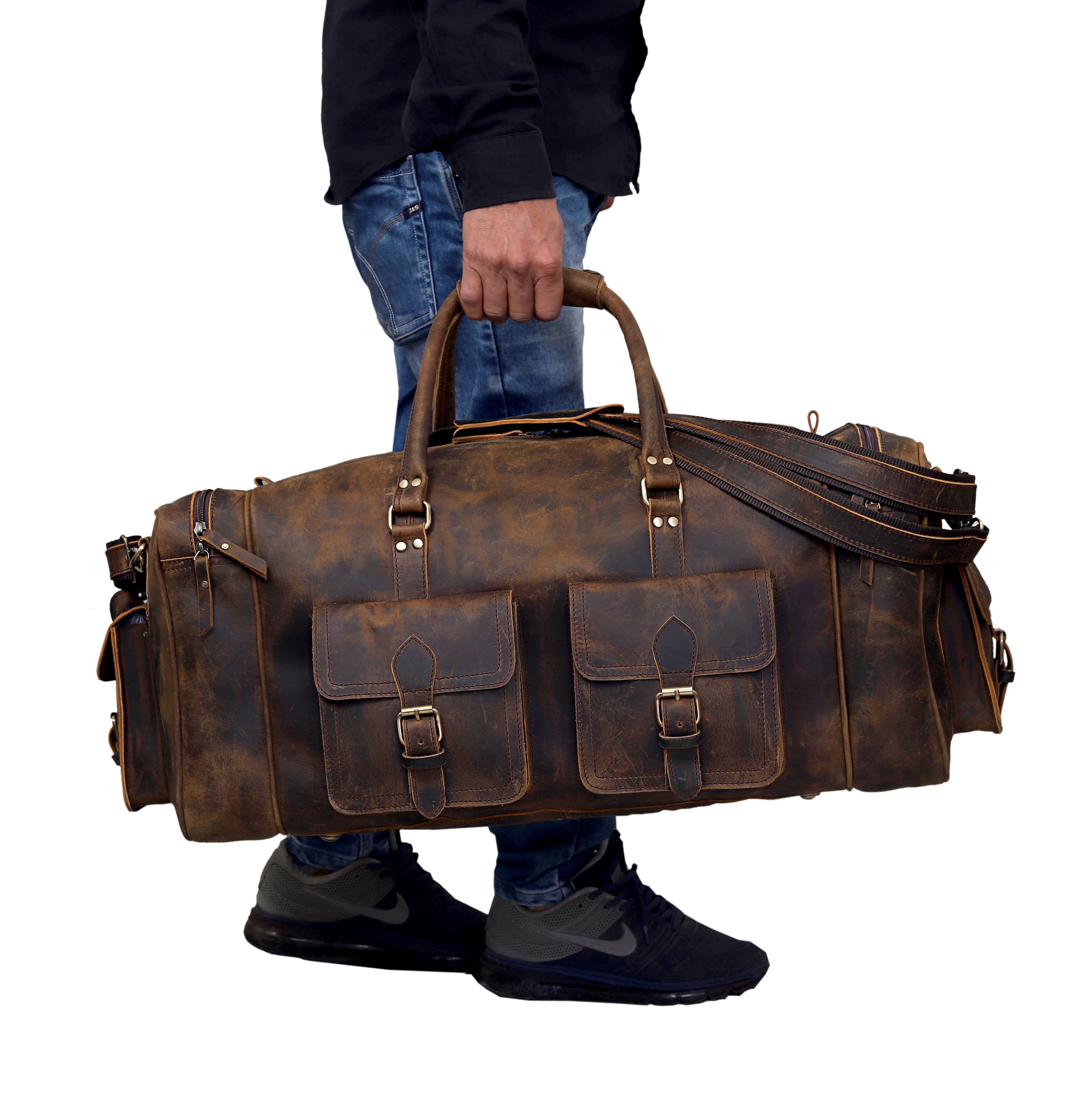 New Jersey Leather Duffel Bag - Vintage Brown