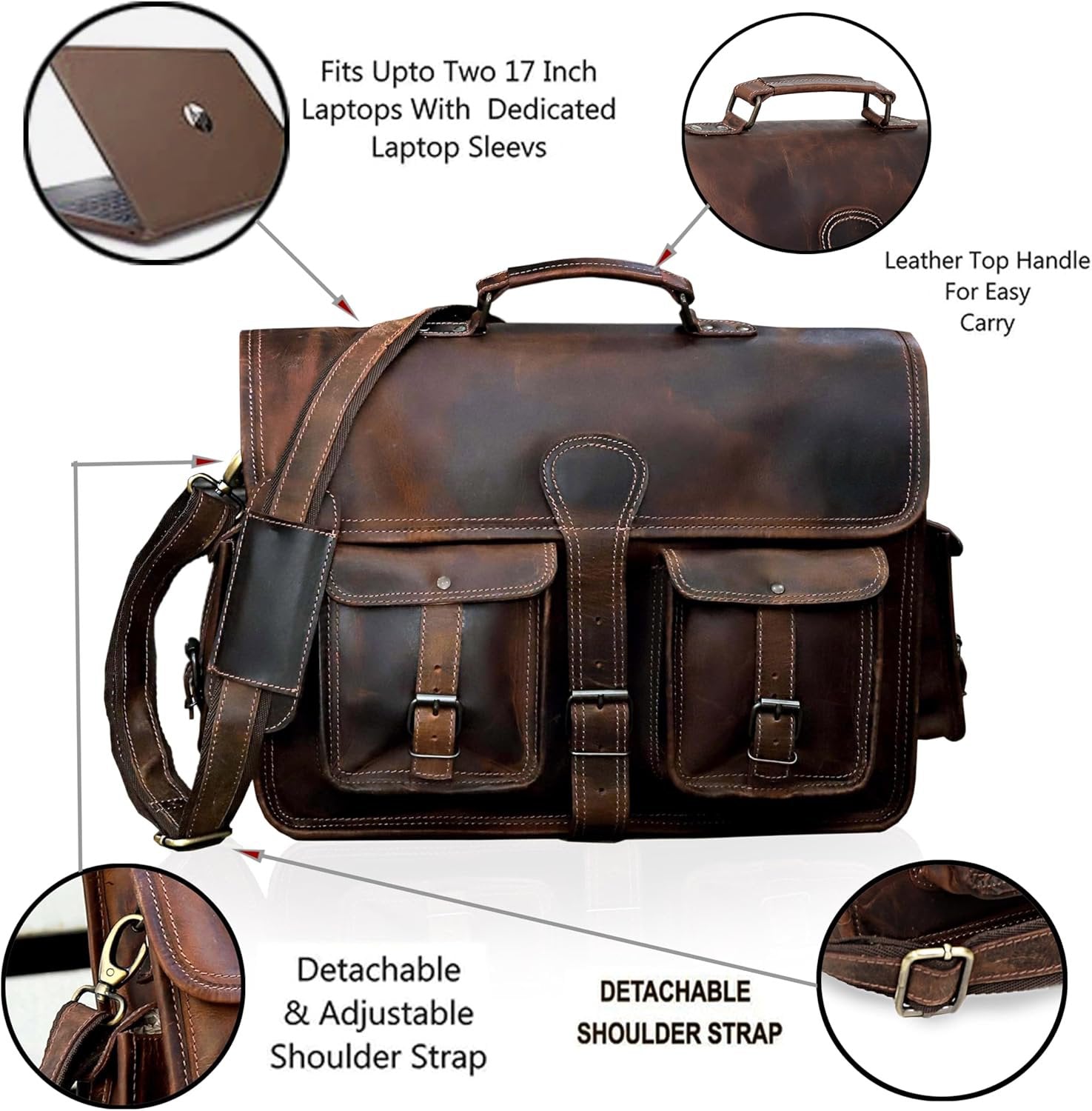 Premium Buffalo Leather Business Essentials Combo Set