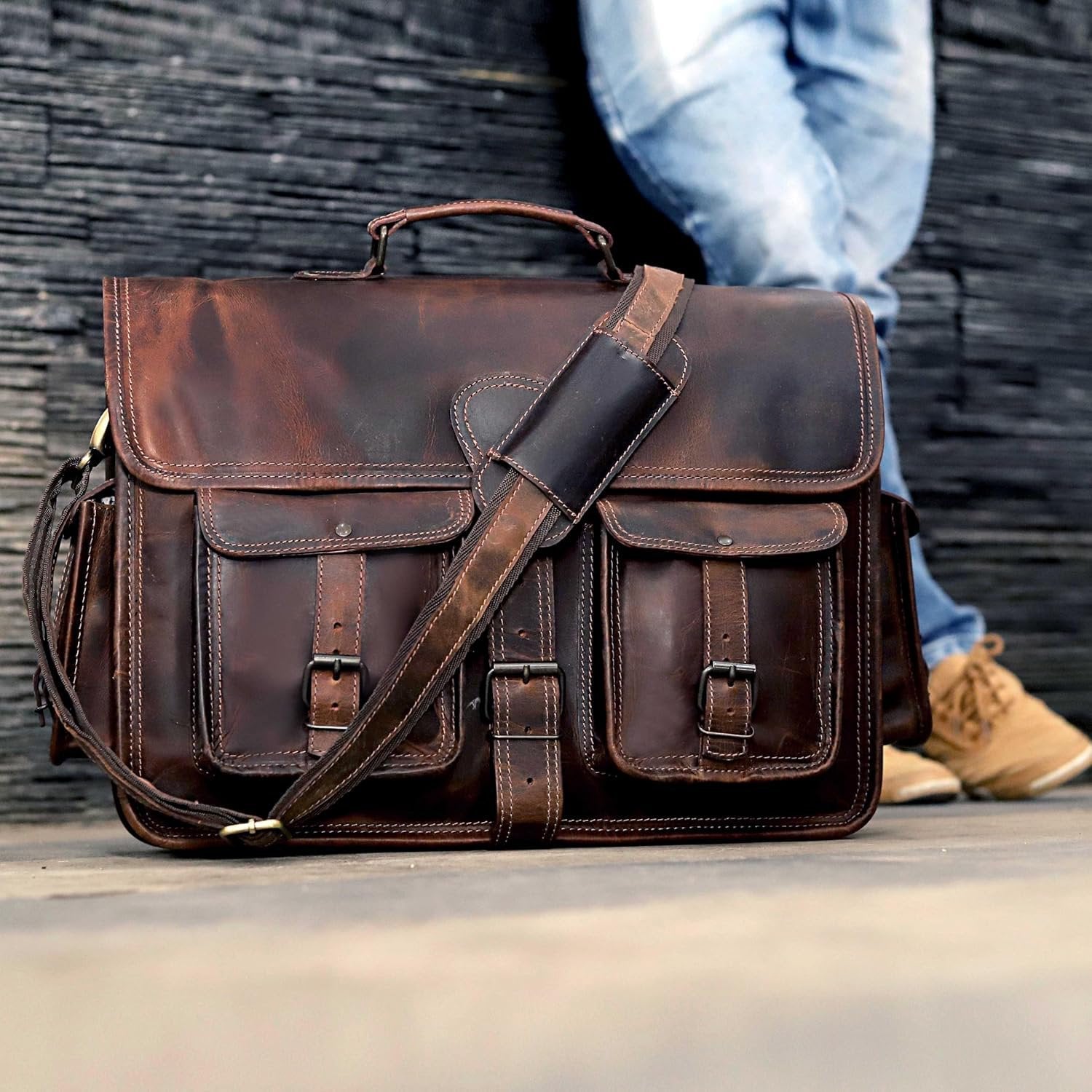 Ashford Buffalo Leather Briefcase
