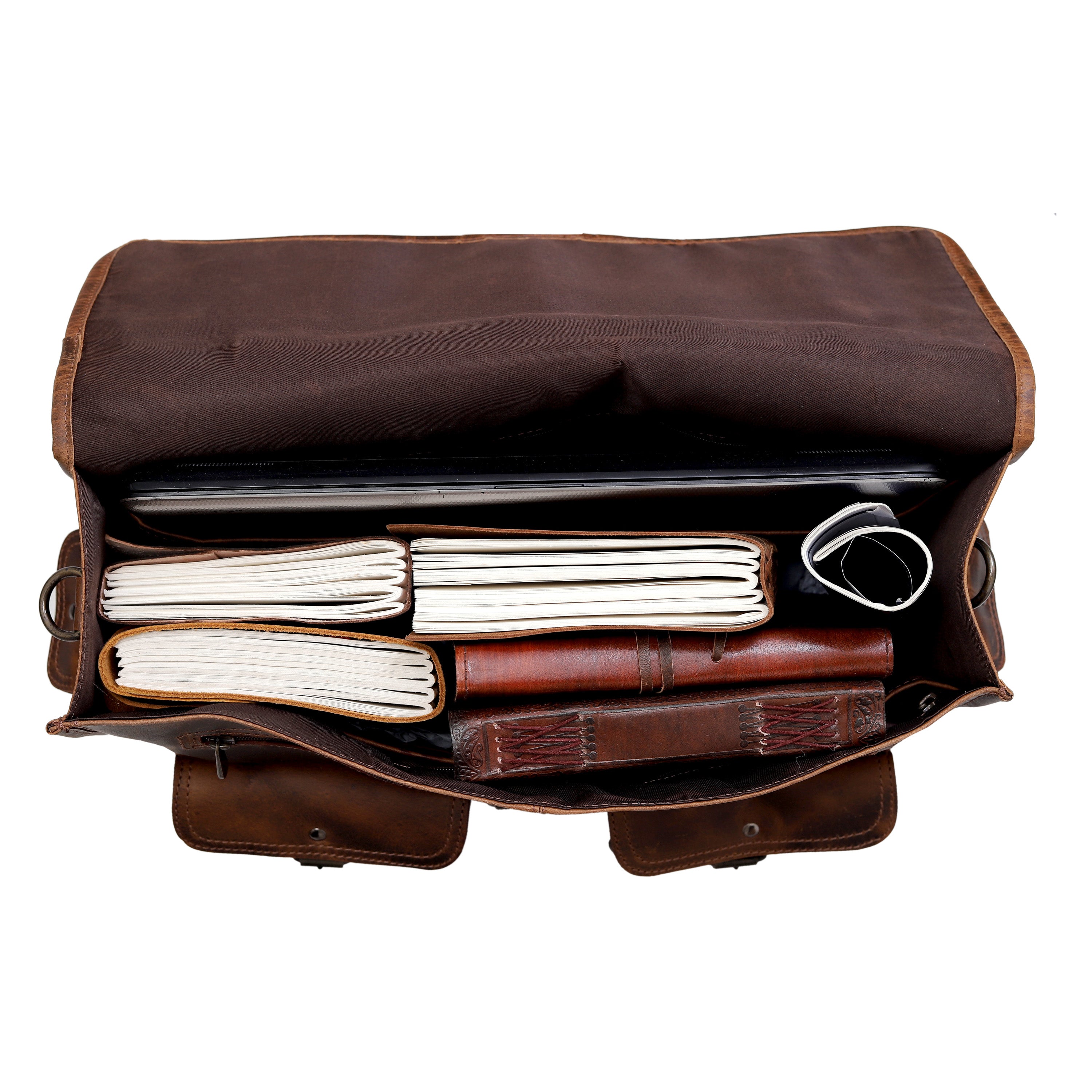 Full-Grain Leather Messenger Bag