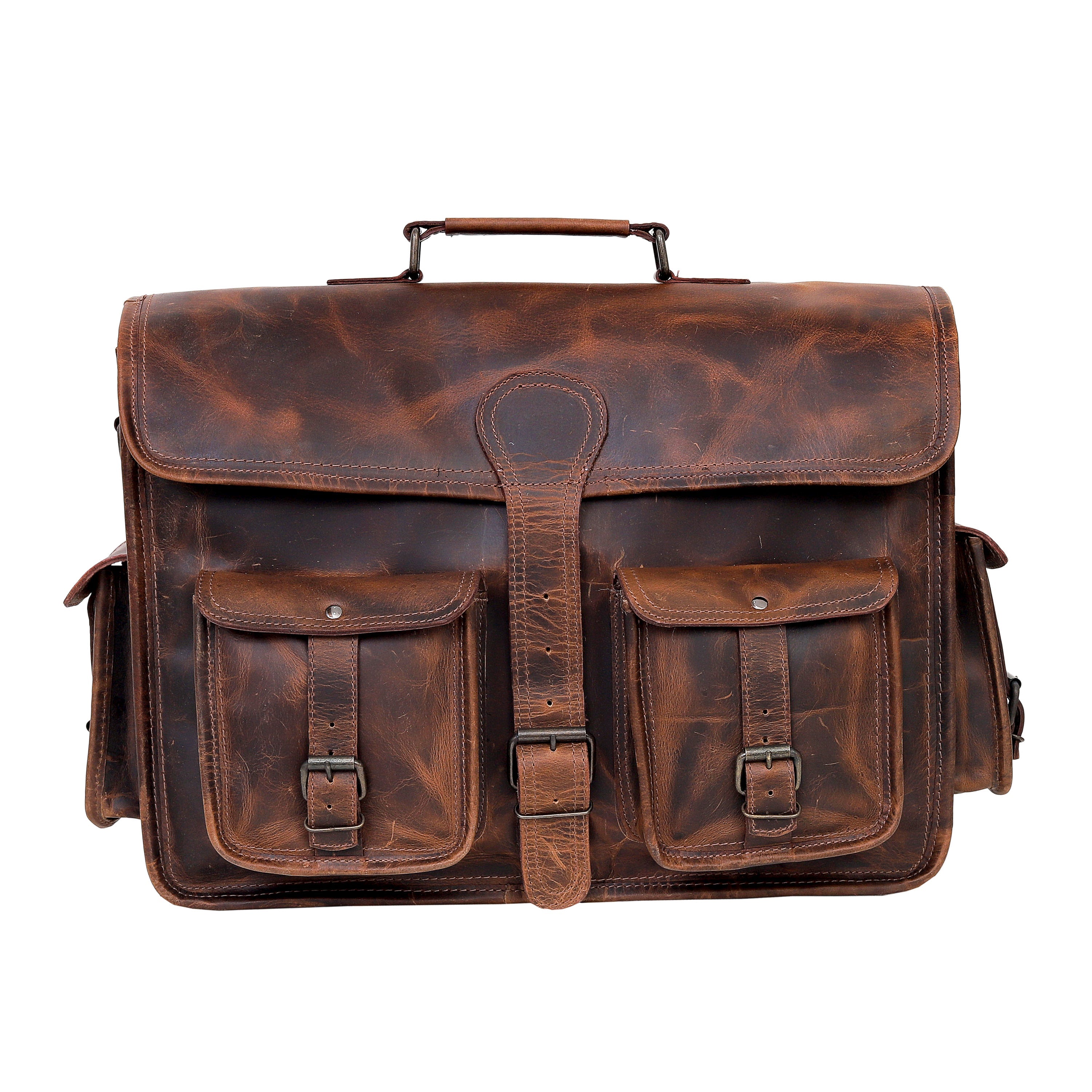 Full-Grain Leather Messenger Bag