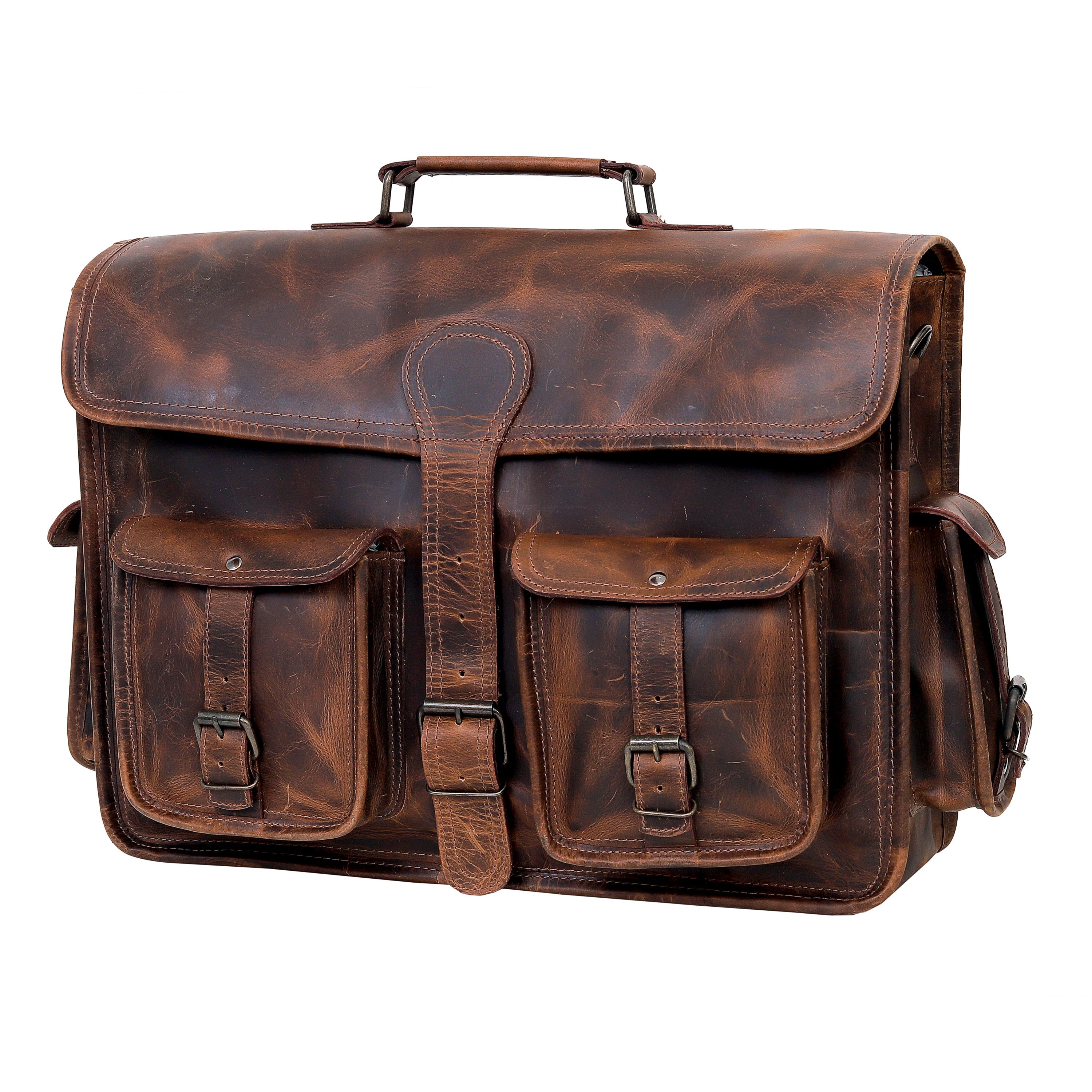 Full-Grain Leather Messenger Bag