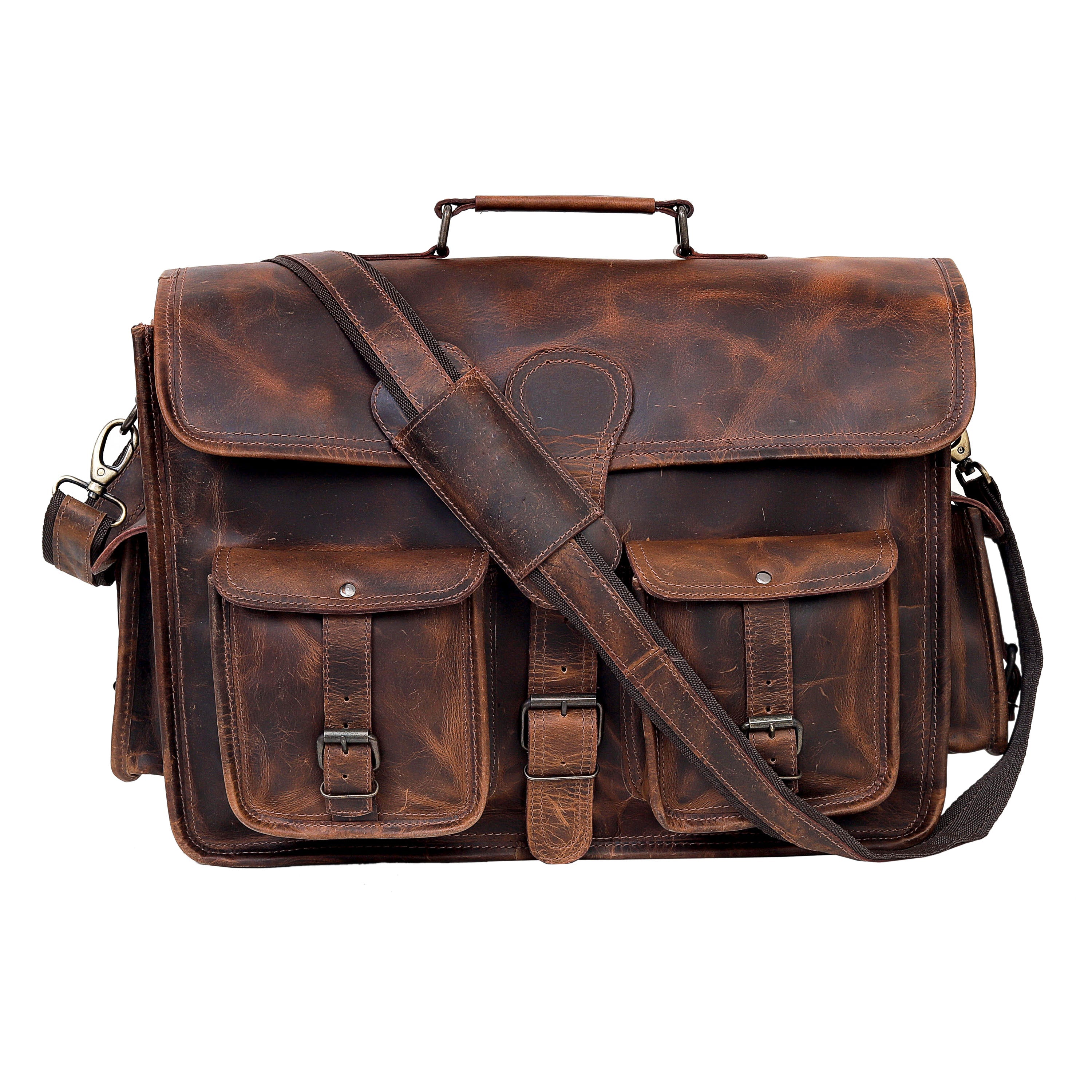 Full-Grain Leather Messenger Bag